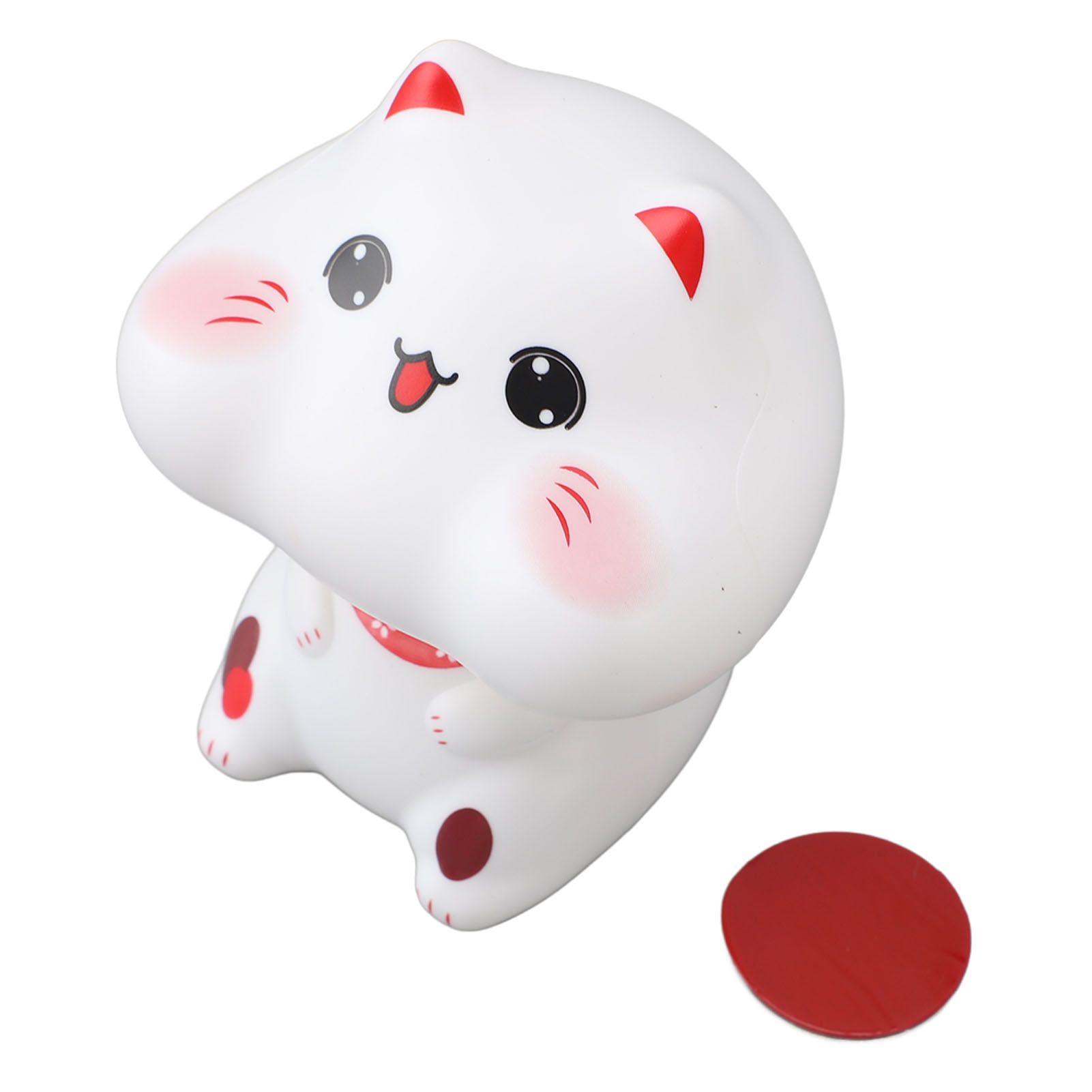Solar Powered Cat Decor Lucky Cat Figurine Automatic Nodding Ornament for Car view 3