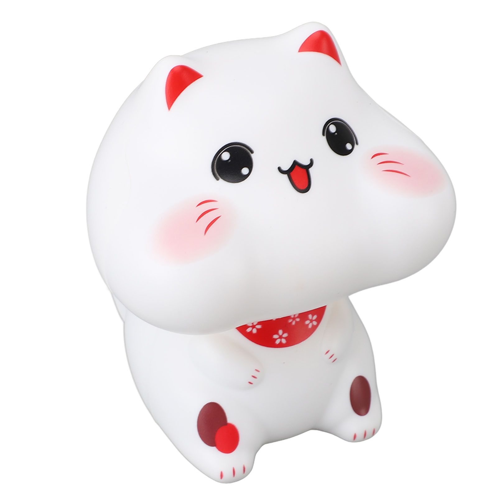 Solar Powered Cat Decor Lucky Cat Figurine Automatic Nodding Ornament for Car view 4