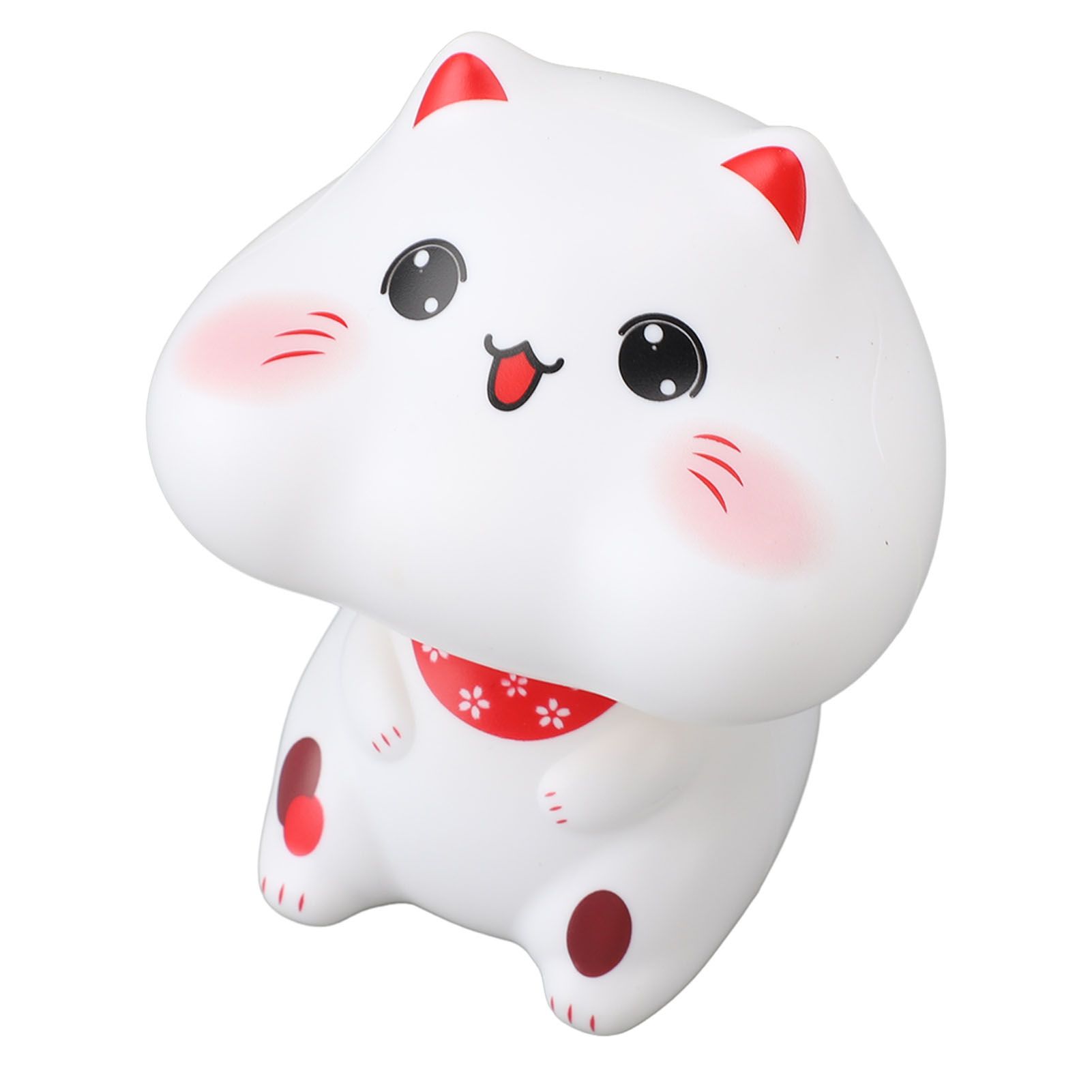 Solar Powered Cat Decor Lucky Cat Figurine Automatic Nodding Ornament for Car view 7