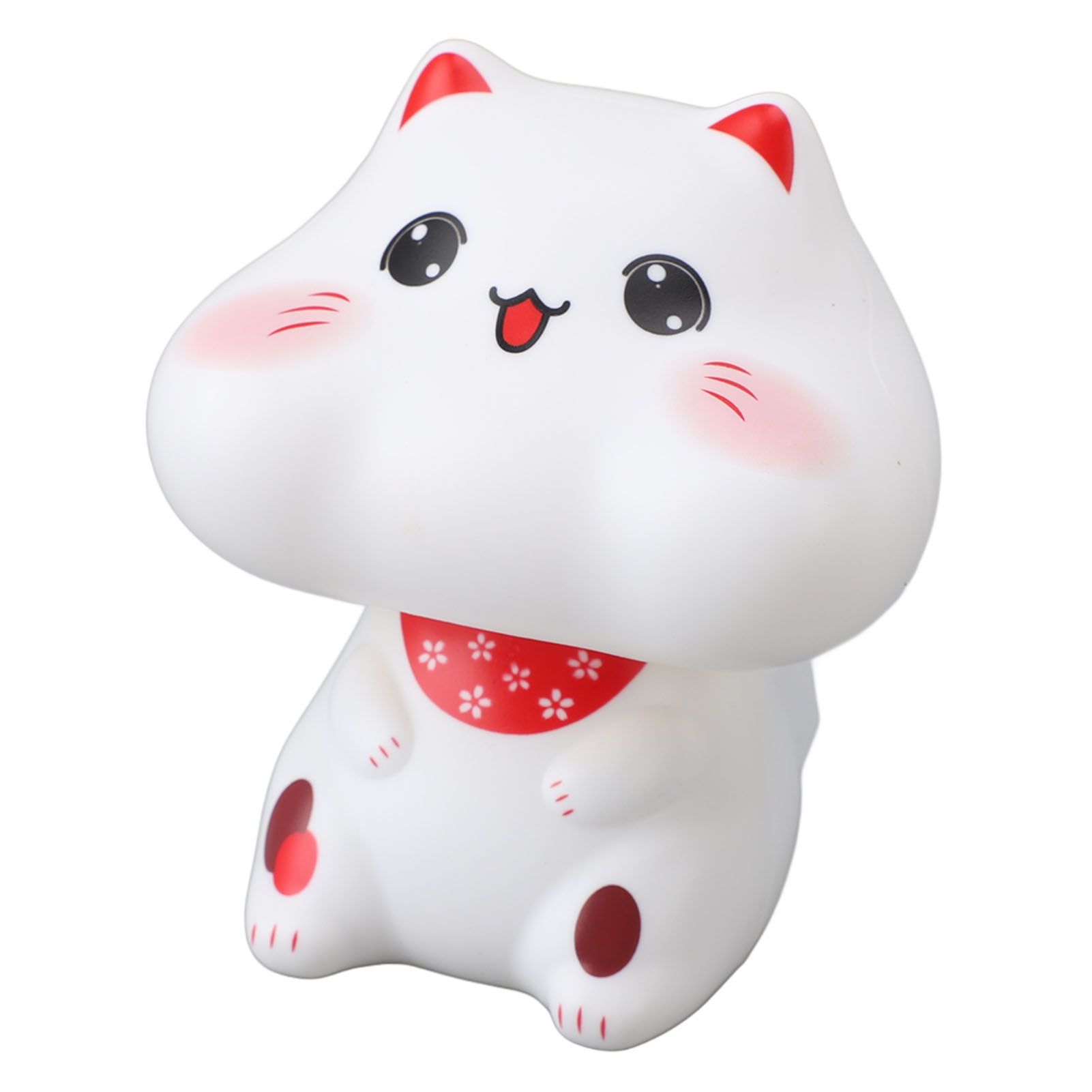 Solar Powered Cat Decor Lucky Cat Figurine Automatic Nodding Ornament for Car view 10