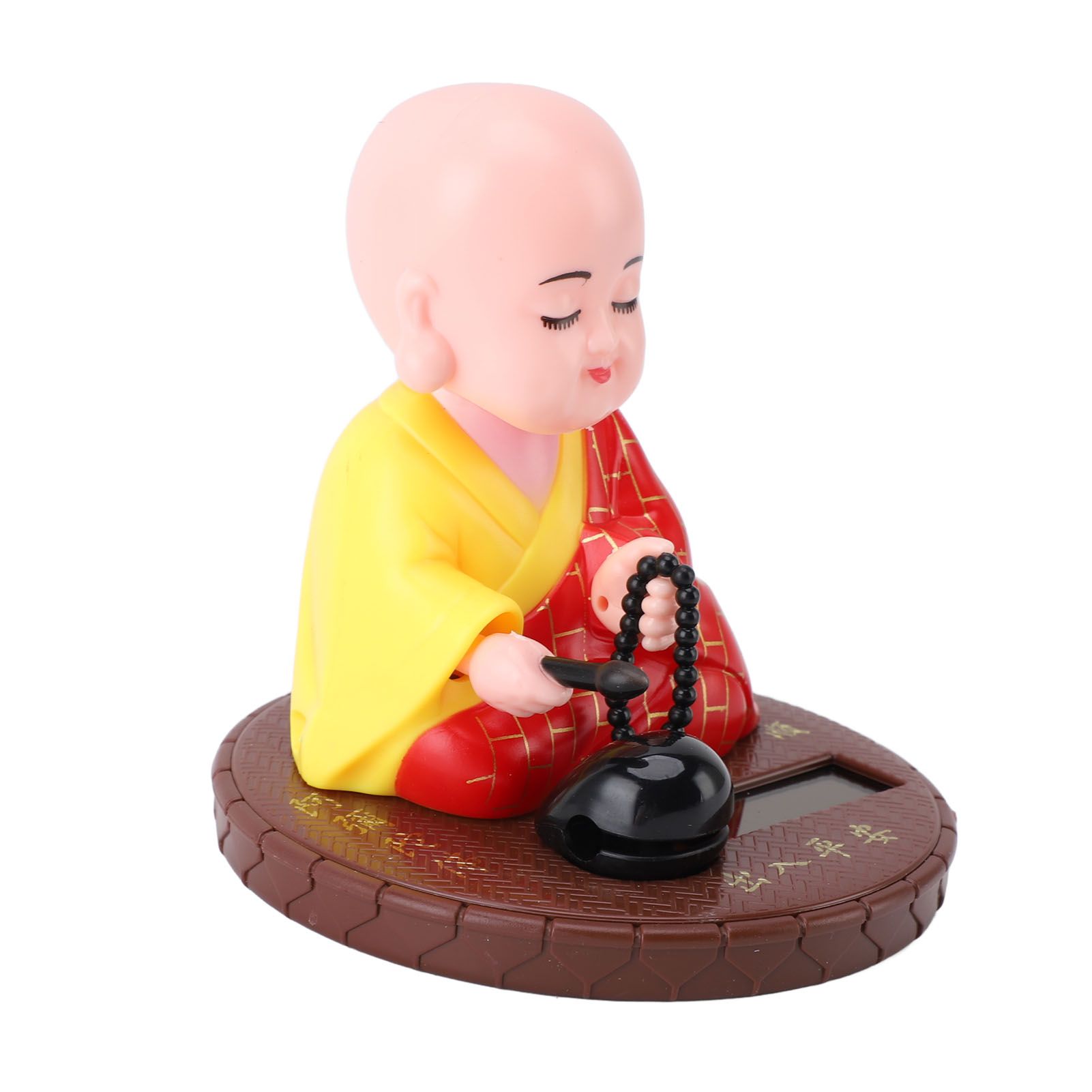 Little Monk Figurine Solar Powered Bright Color Exquisite Car Dashboard — image 1