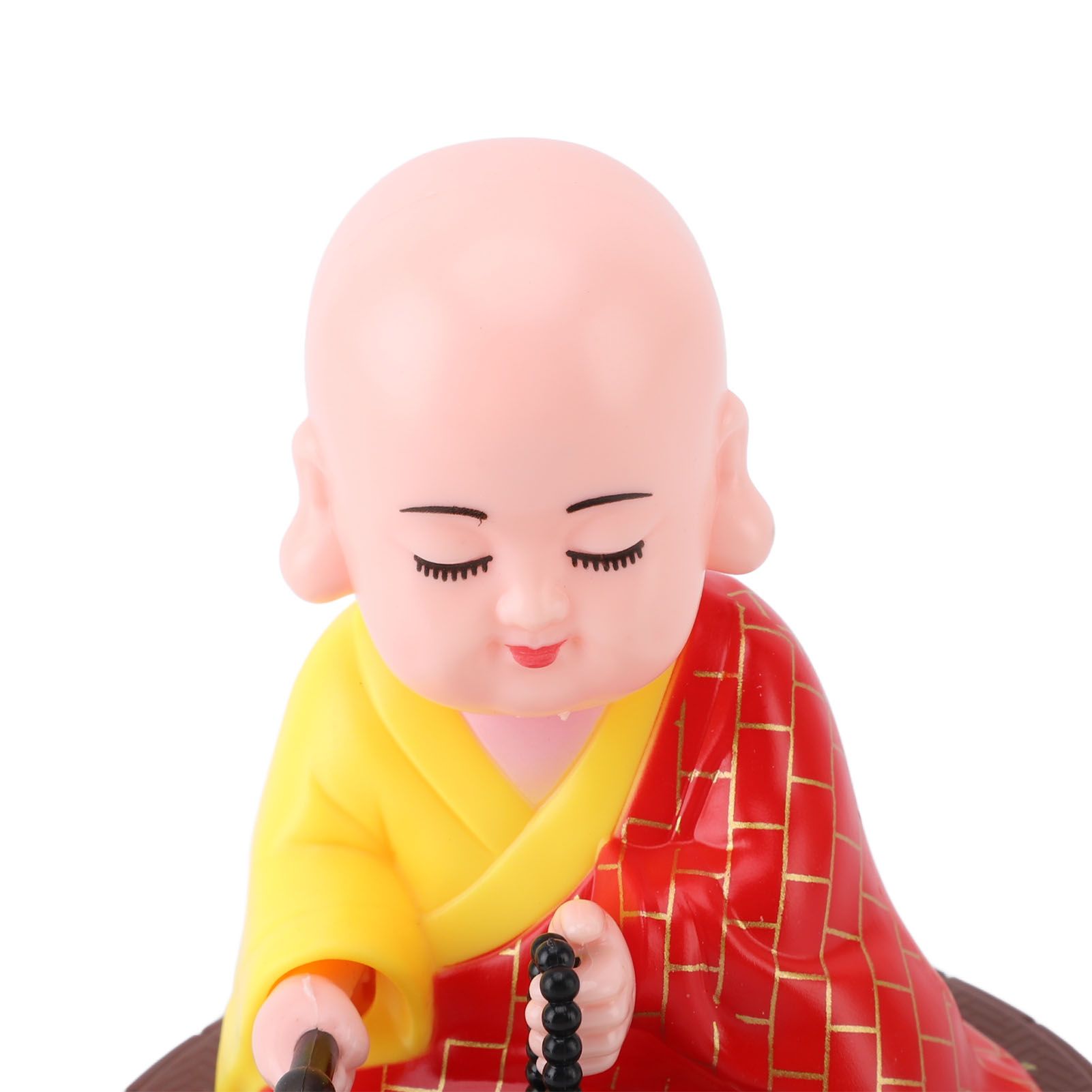Little Monk Figurine Solar Powered Bright Color Exquisite Car Dashboard view 2