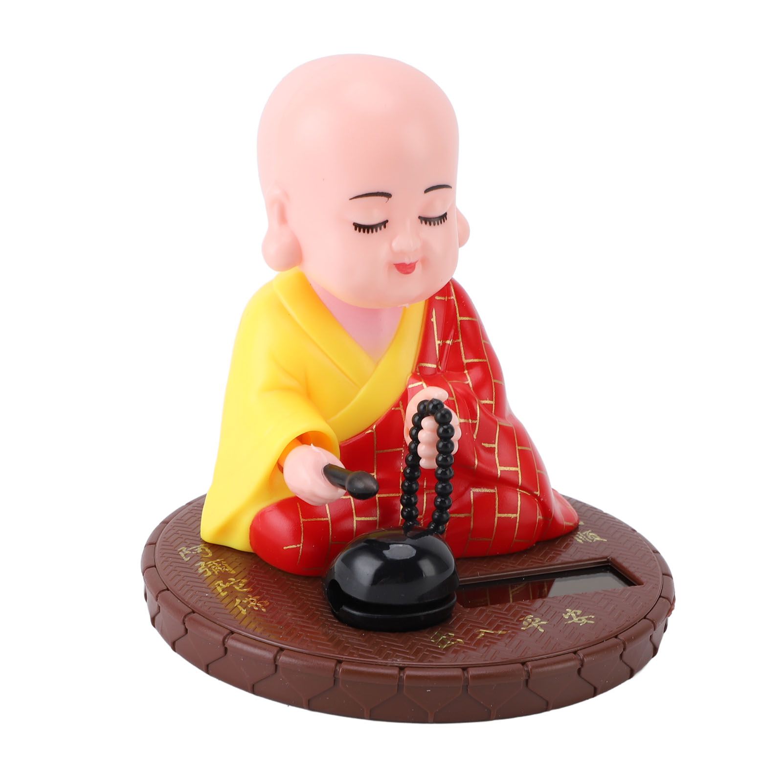 Little Monk Figurine Solar Powered Bright Color Exquisite Car Dashboard view 4