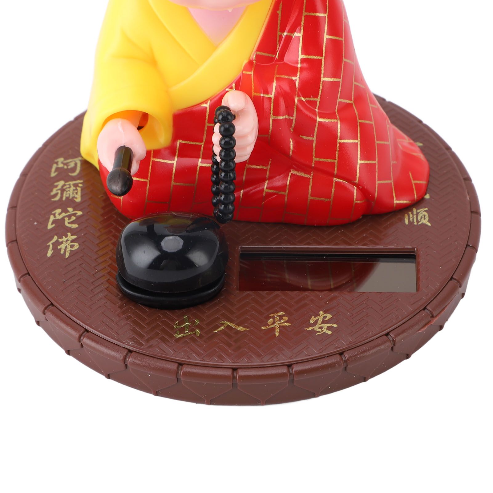 Little Monk Figurine Solar Powered Bright Color Exquisite Car Dashboard view 5