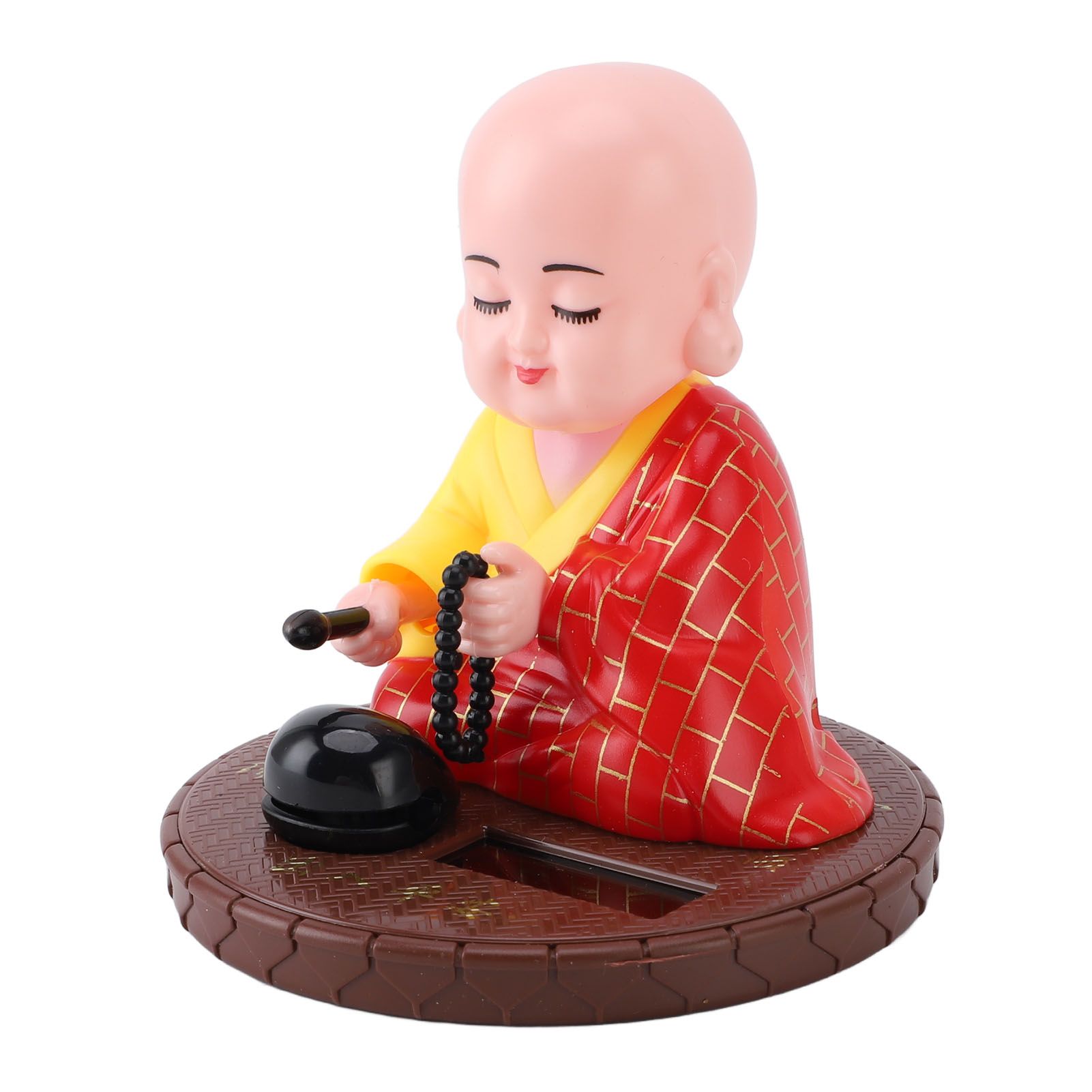 Little Monk Figurine Solar Powered Bright Color Exquisite Car Dashboard view 6