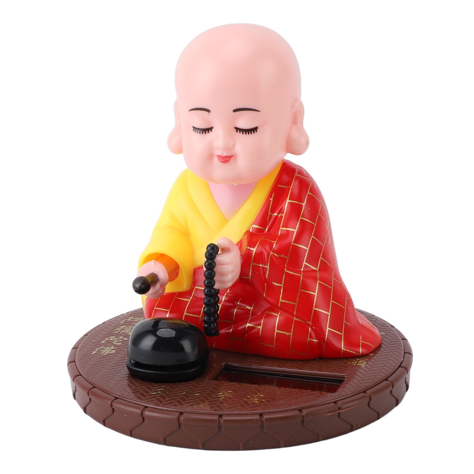 Little Monk Figurine Solar Powered Bright Color Exquisite Car Dashboard view 7
