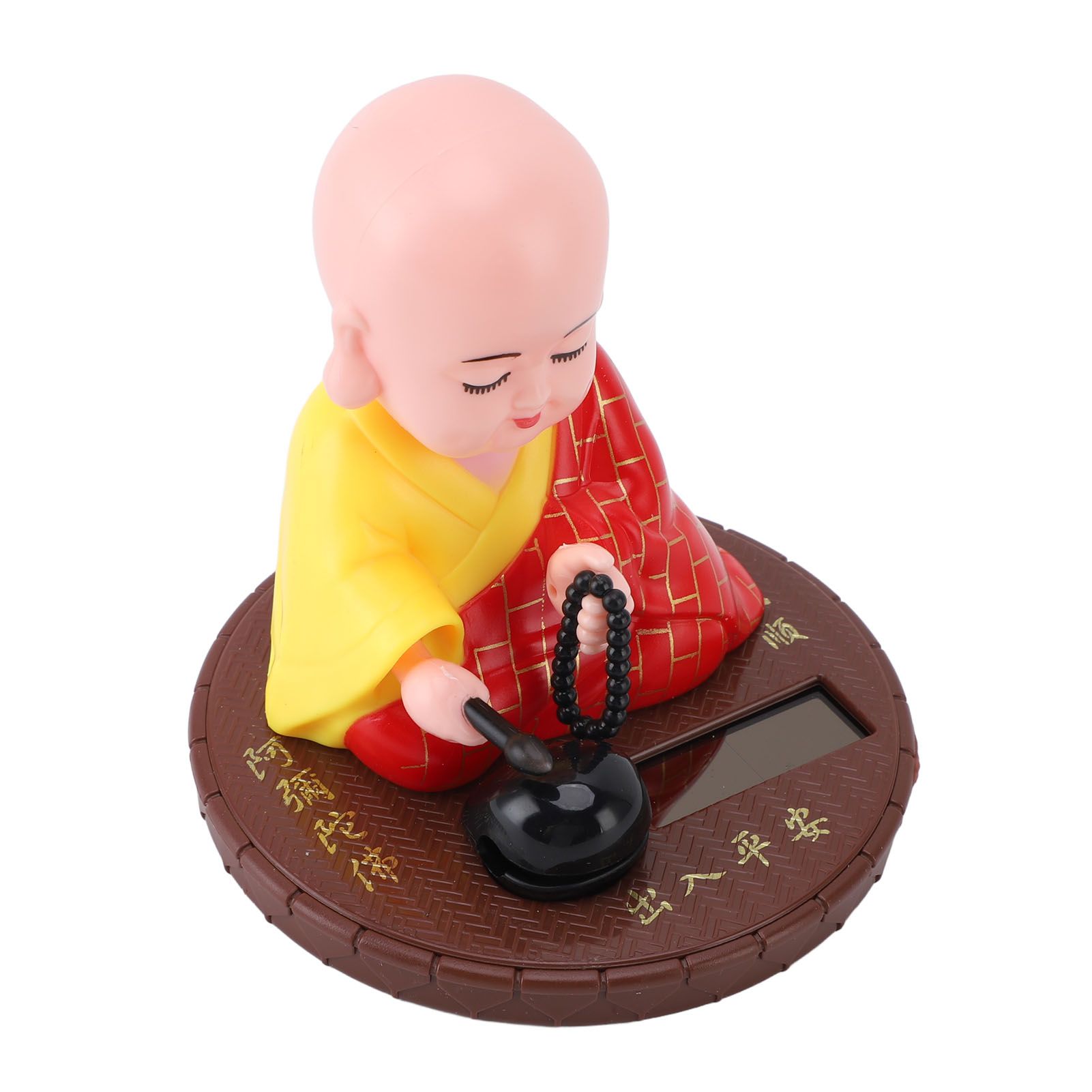 Little Monk Figurine Solar Powered Bright Color Exquisite Car Dashboard view 8