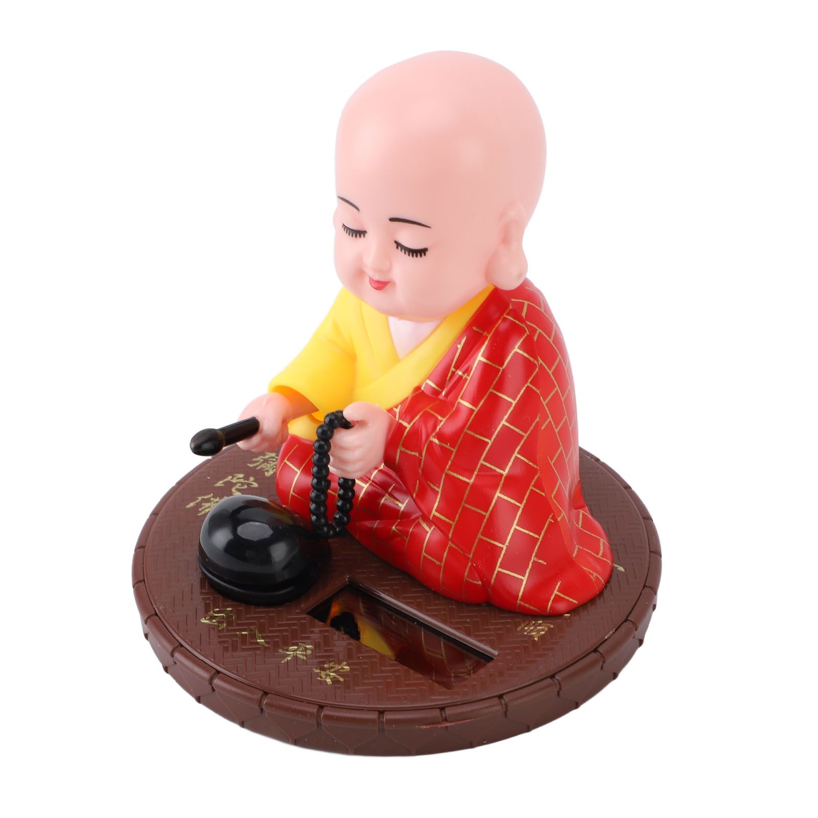 Little Monk Figurine Solar Powered Bright Color Exquisite Car Dashboard view 9