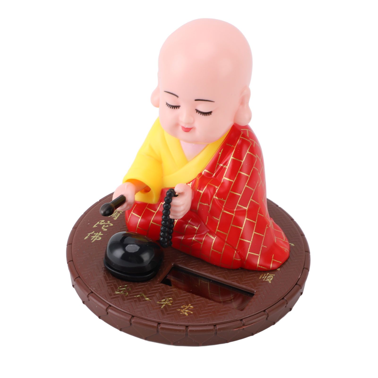 Little Monk Figurine Solar Powered Bright Color Exquisite Car Dashboard view 10