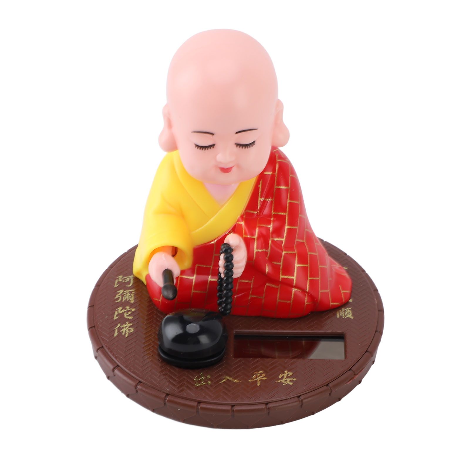 Little Monk Figurine Solar Powered Bright Color Exquisite Car Dashboard view 11