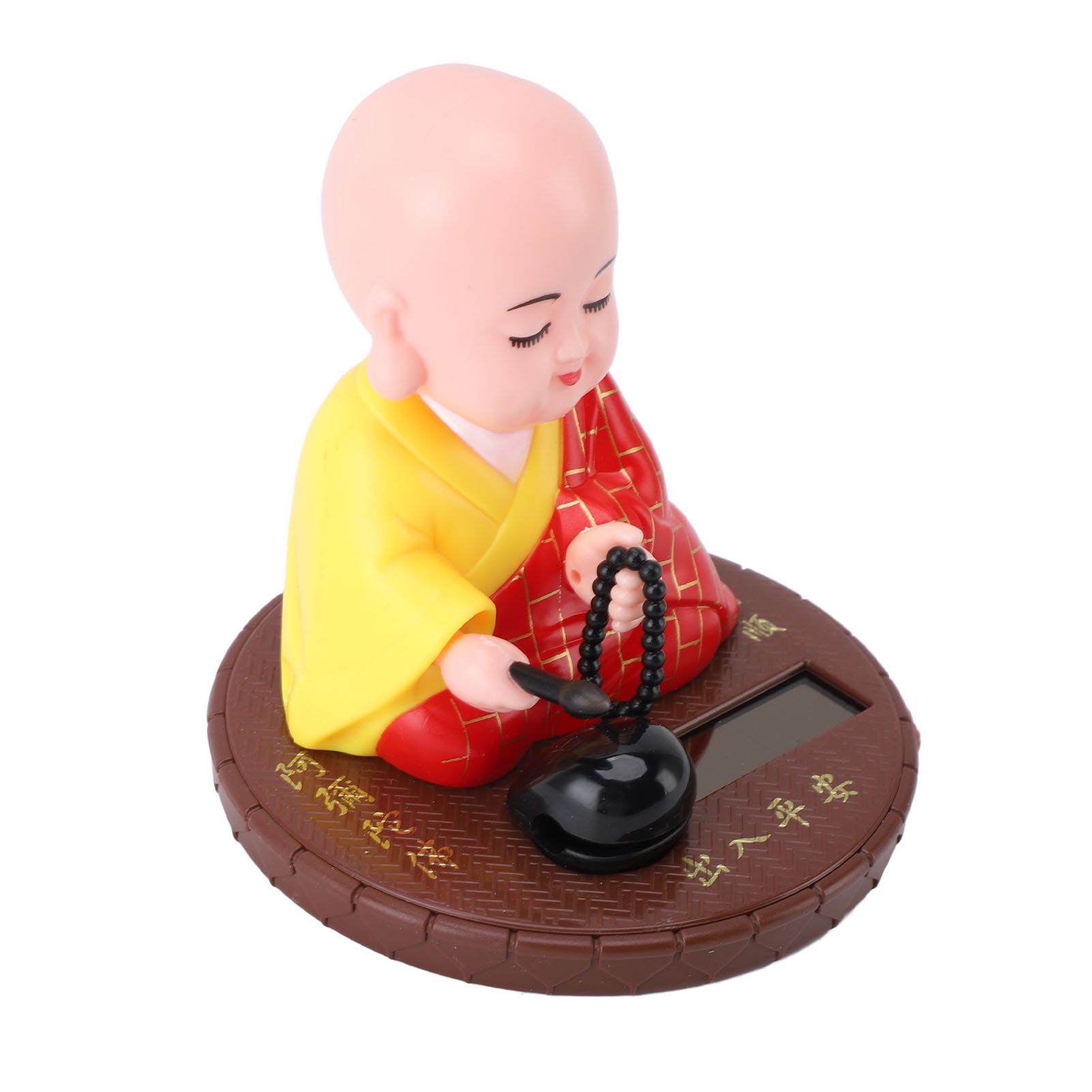 Little Monk Figurine Solar Powered Bright Color Exquisite Car Dashboard view 12