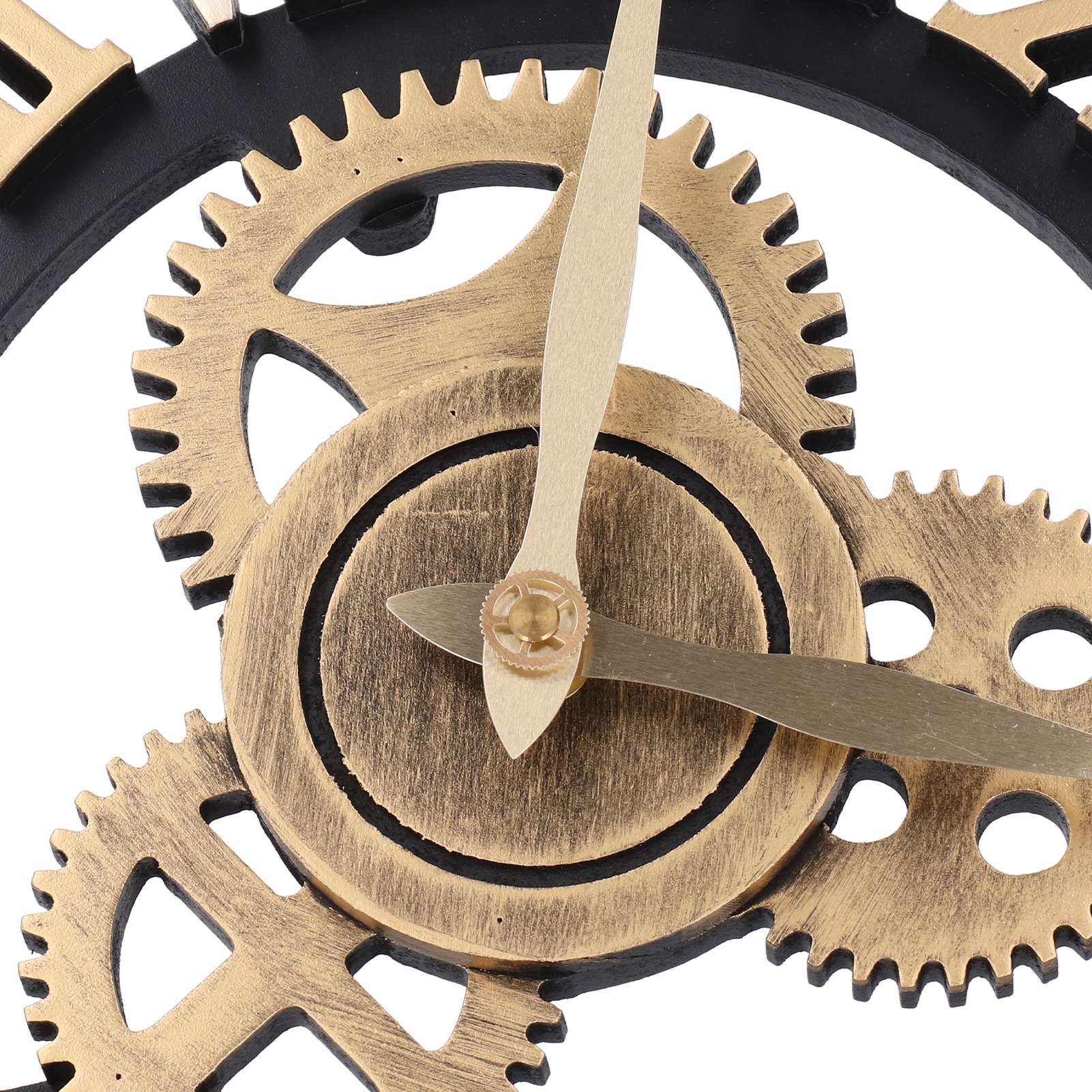 Large 3D Retro Wall Clock 34CM Vintage Wooden Gear Wall Clock Numerals view 5