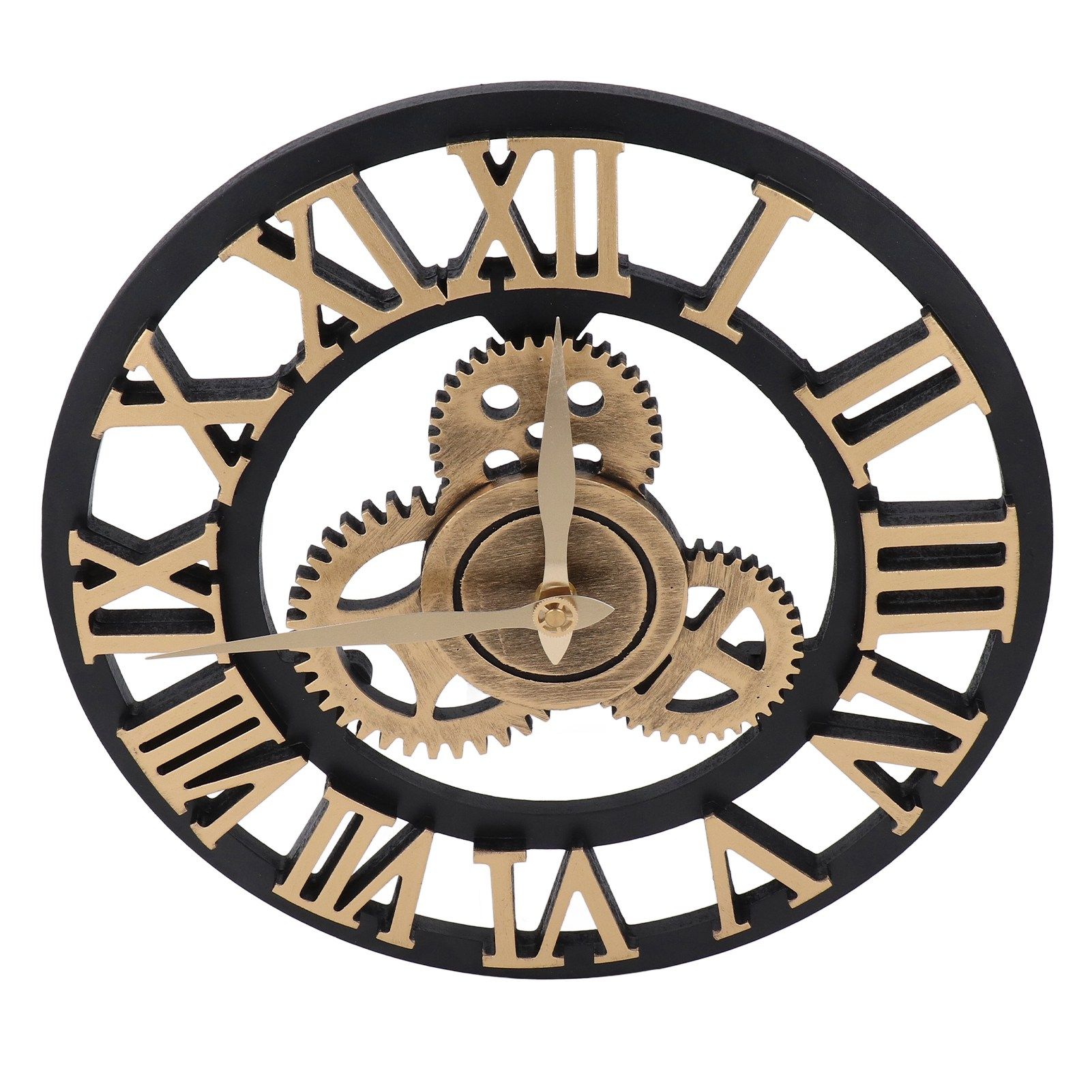 Large 3D Retro Wall Clock 34CM Vintage Wooden Gear Wall Clock Numerals view 10