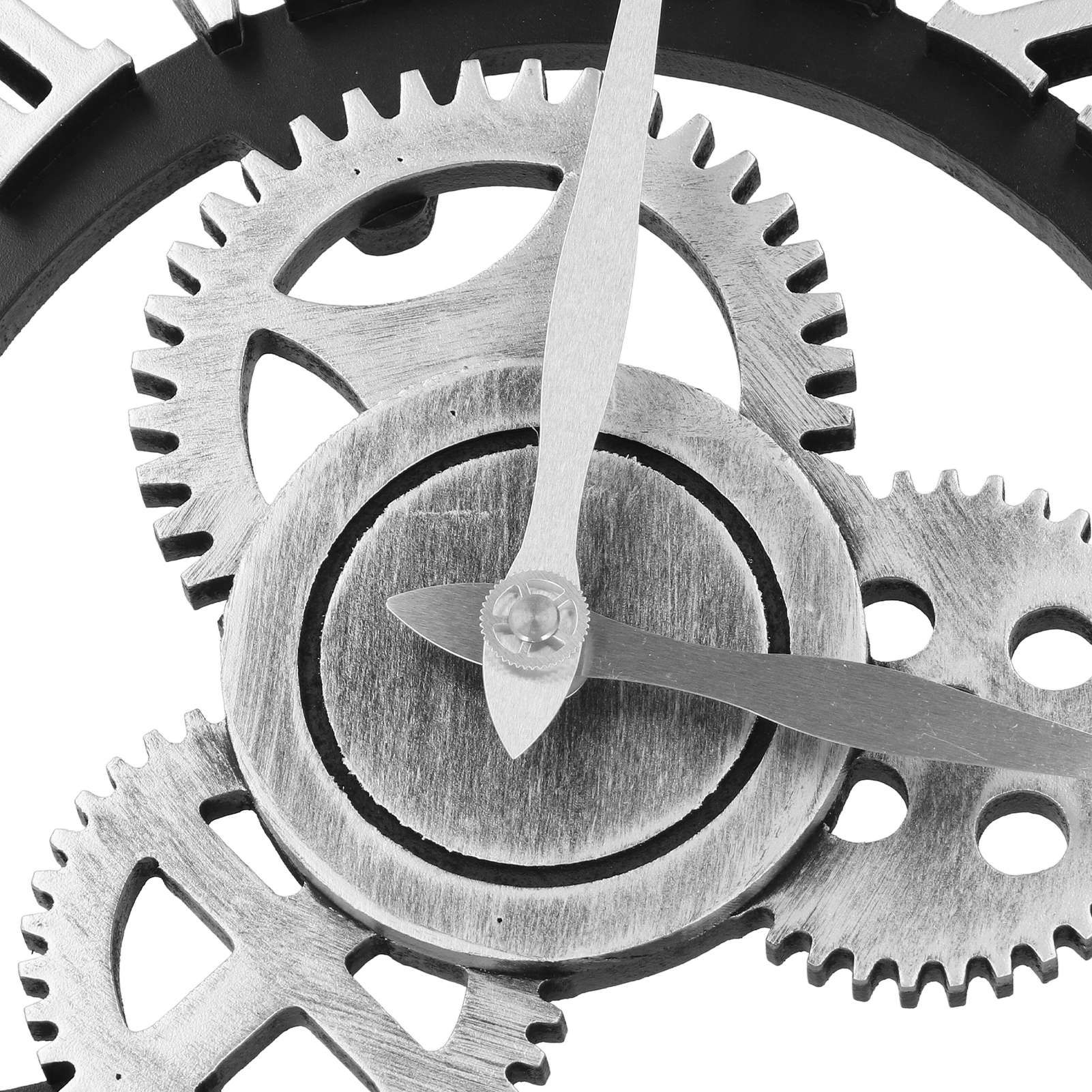 Large 3D Retro Wall Clock 34CM Vintage Wooden Gear Wall Clock Numerals view 5