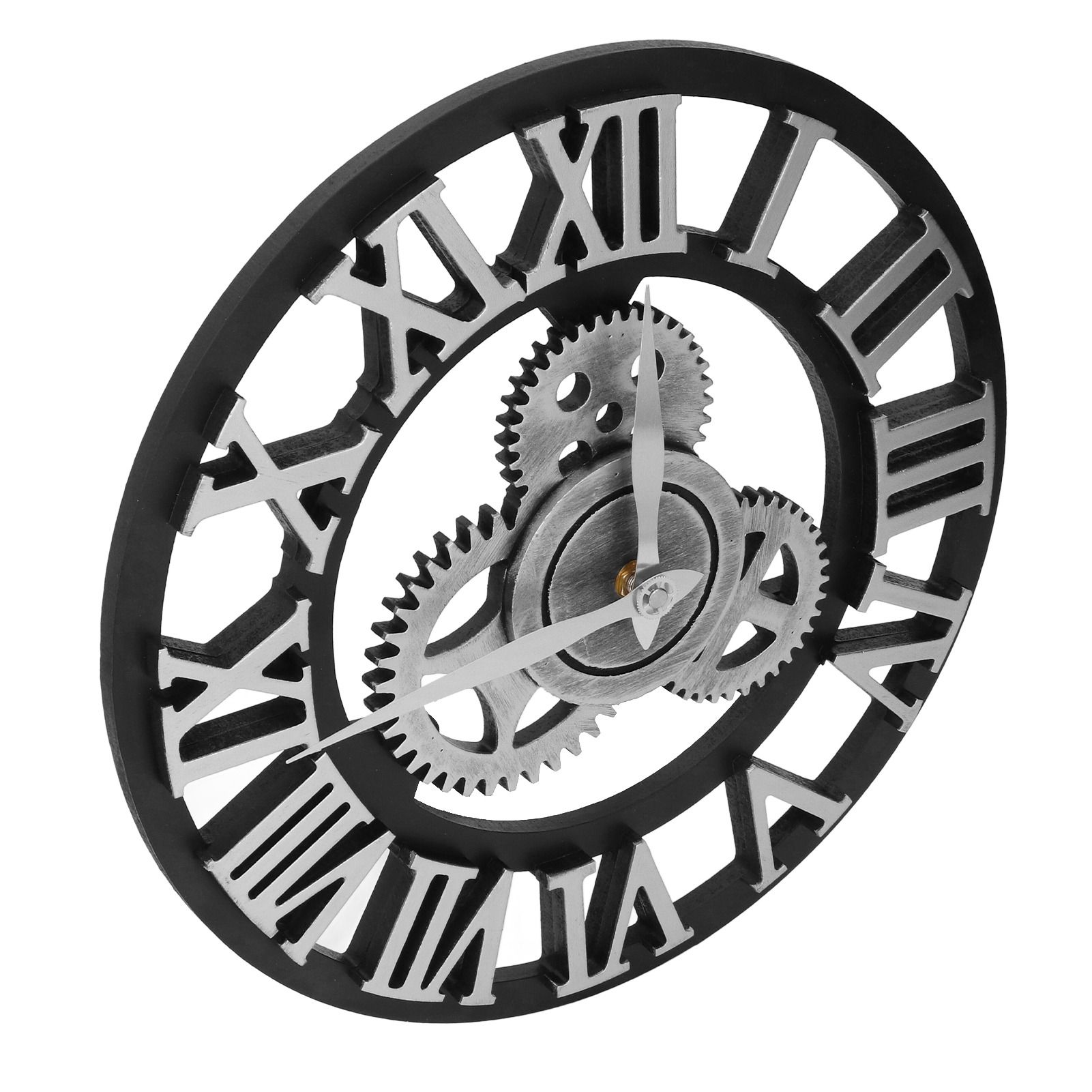 Large 3D Retro Wall Clock 34CM Vintage Wooden Gear Wall Clock Numerals view 9