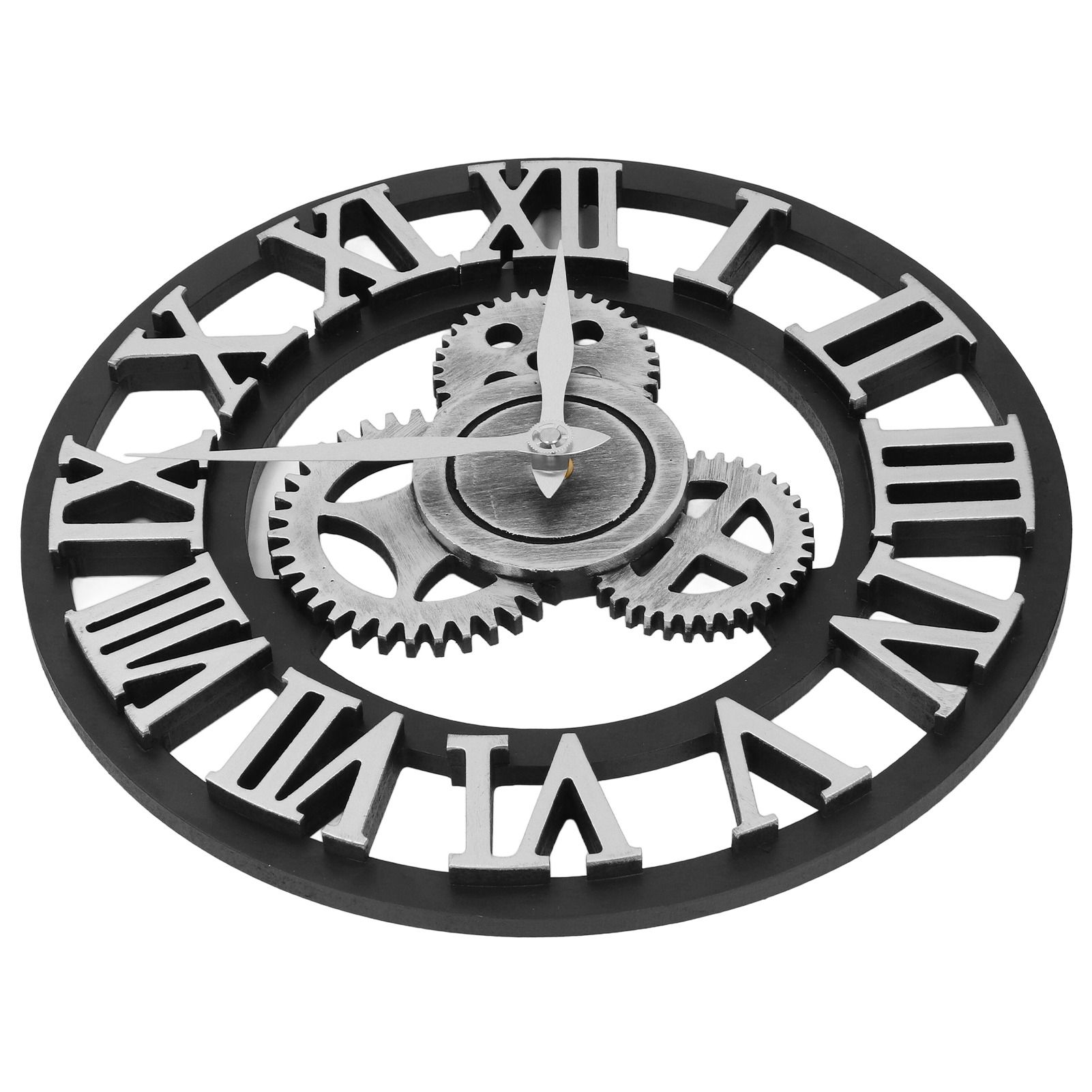 Large 3D Retro Wall Clock 34CM Vintage Wooden Gear Wall Clock Numerals view 12