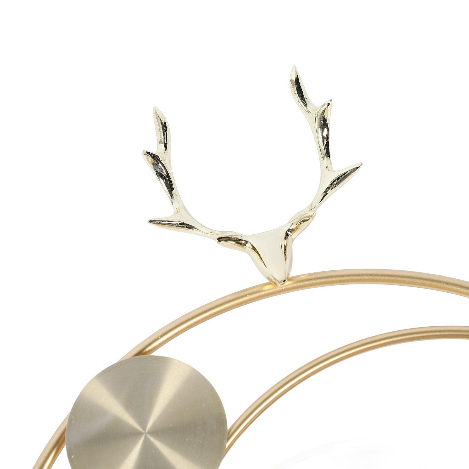 Wall Clock for Living Room Decor Metal Deer Horn Swinging Gold Pendulum view 7