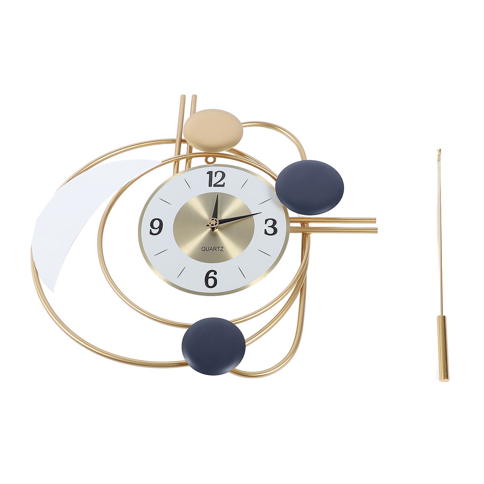 Wall Clock for Living Room Decor with Swinging Gold Pendulum Easy Reading view 3