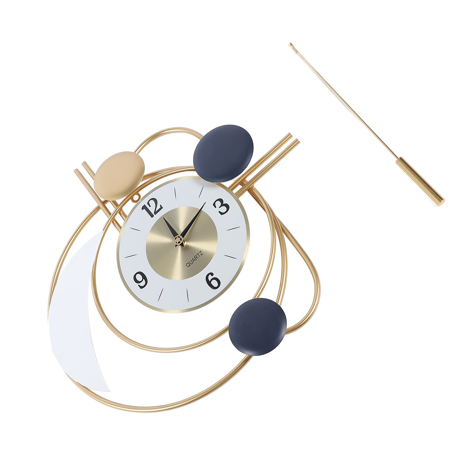 Wall Clock for Living Room Decor with Swinging Gold Pendulum Easy Reading view 4