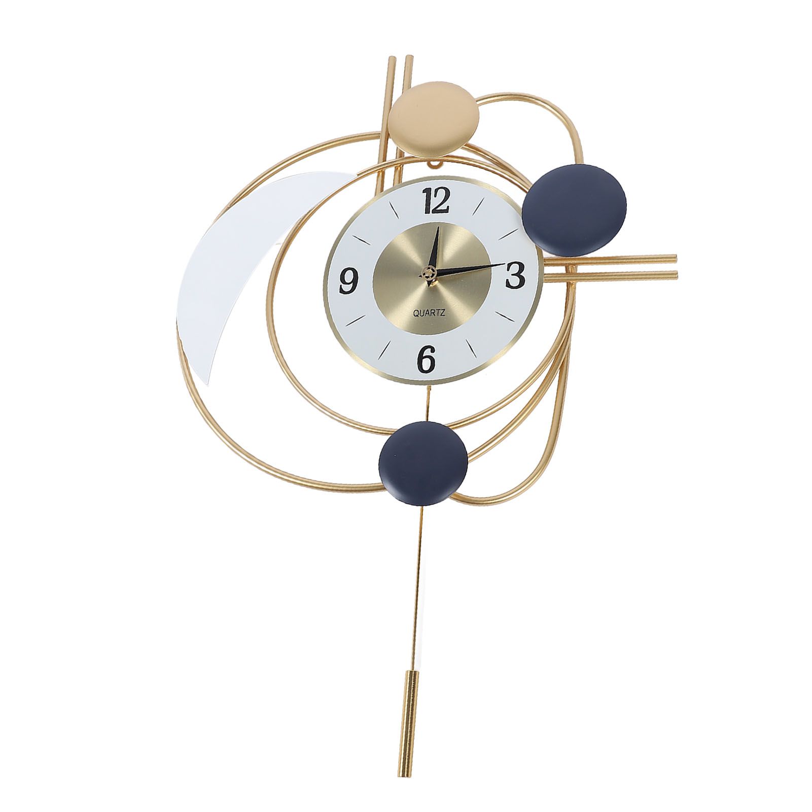Wall Clock for Living Room Decor with Swinging Gold Pendulum Easy Reading view 8