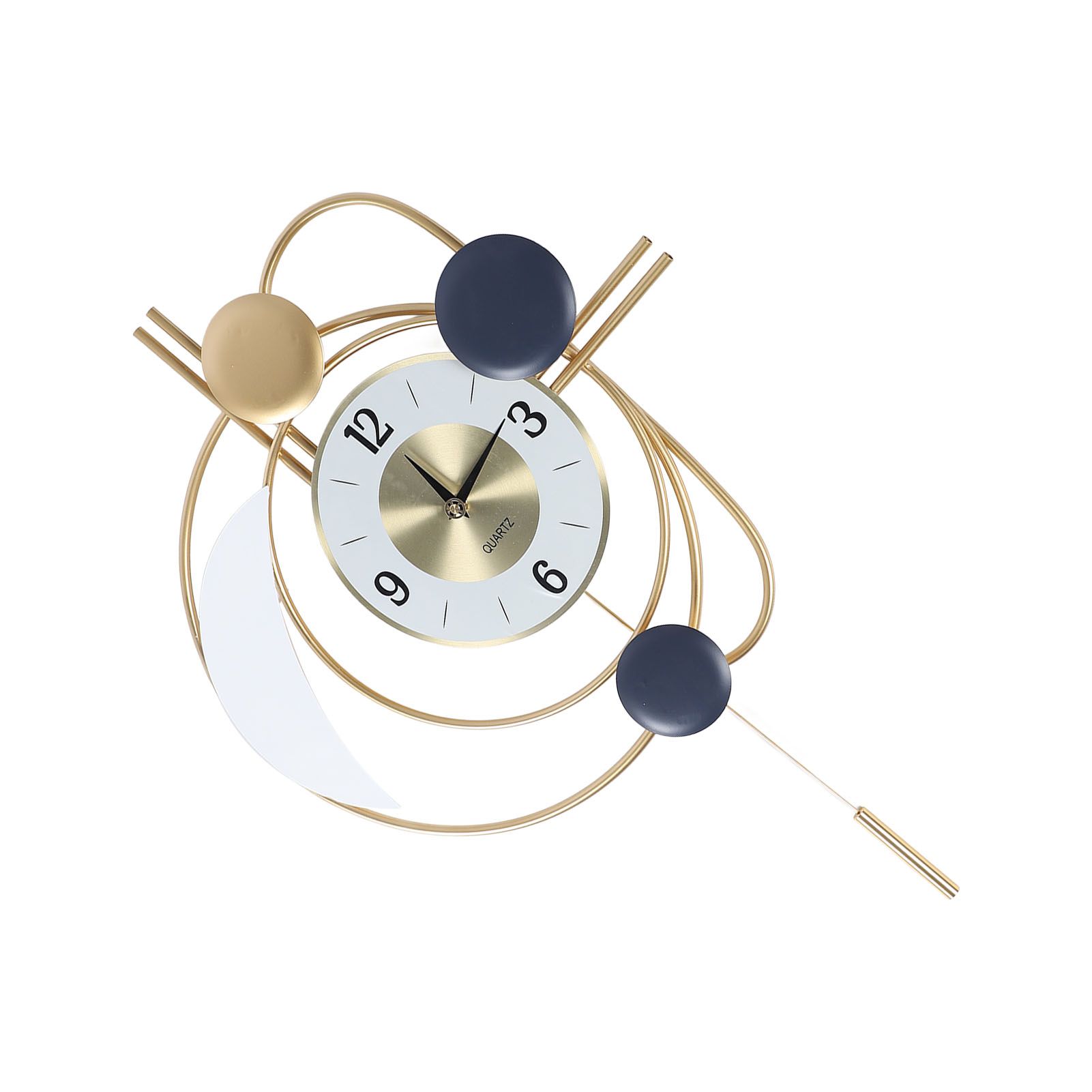 Wall Clock for Living Room Decor with Swinging Gold Pendulum Easy Reading view 9