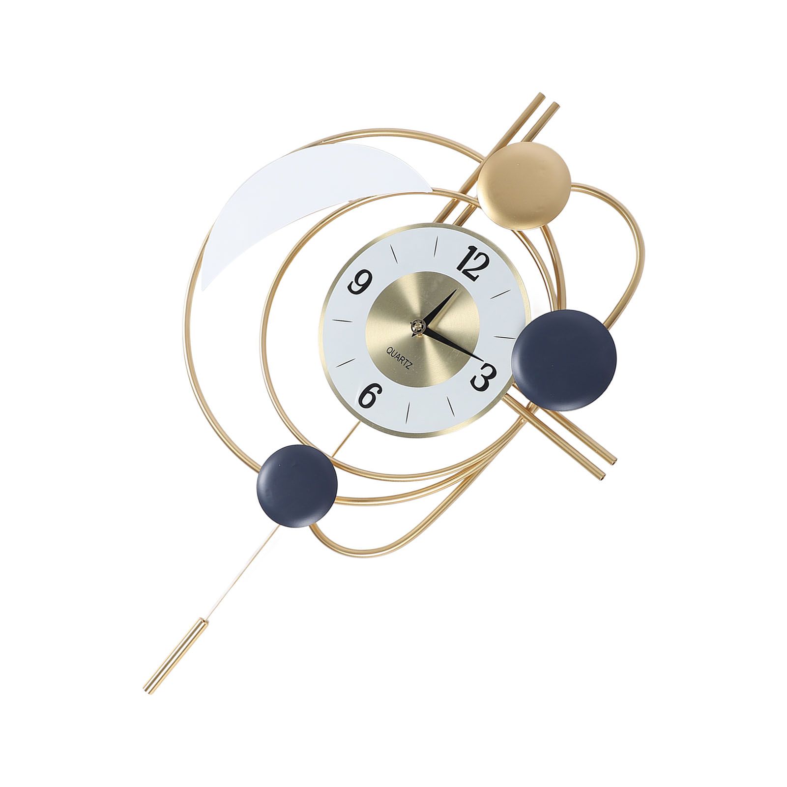 Wall Clock for Living Room Decor with Swinging Gold Pendulum Easy Reading view 11