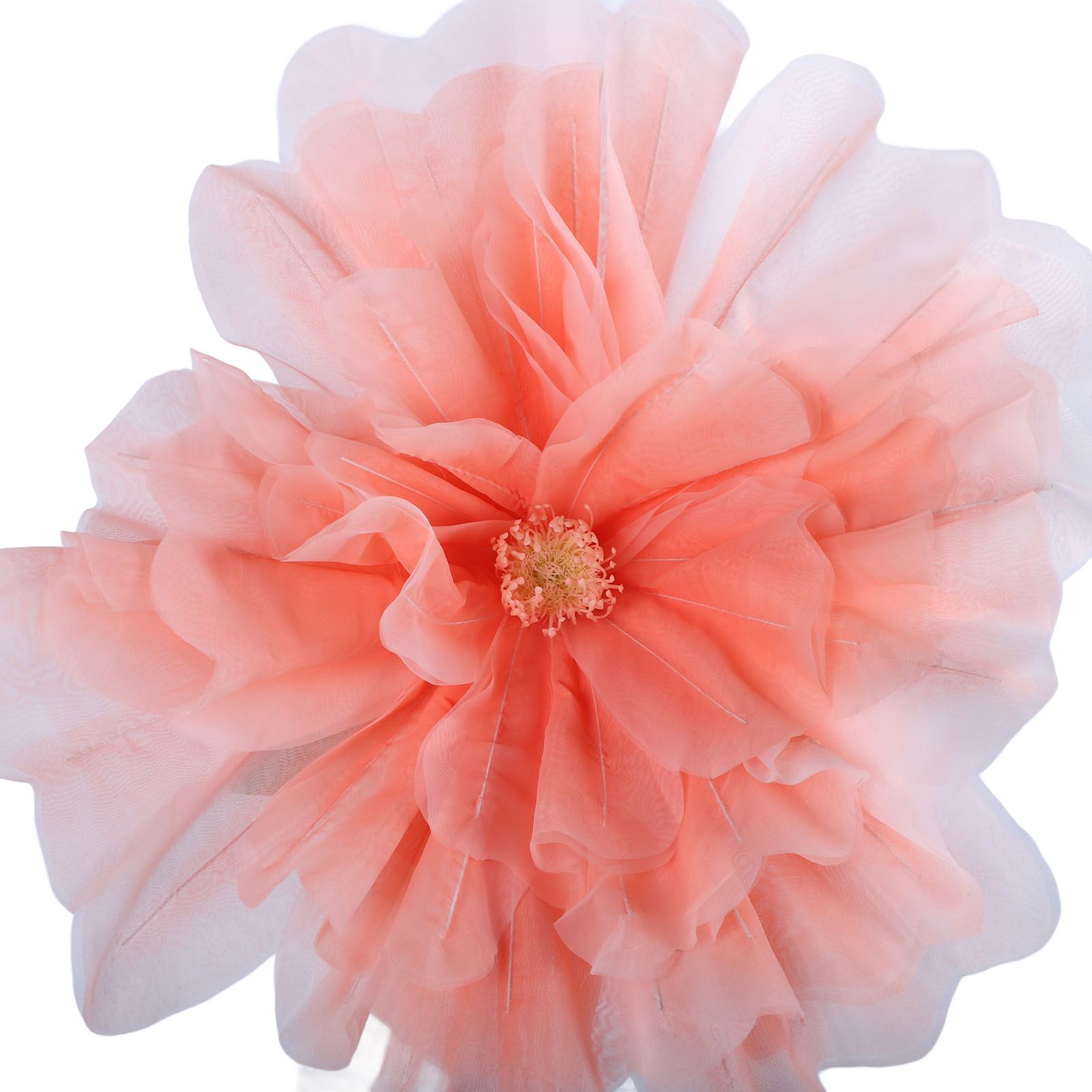 Large Artificial Flower Iron PVC Organza Faux Peony Flower Decoration Wedding view 5