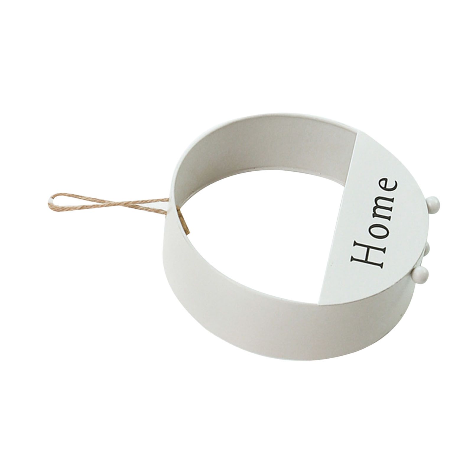 Iron Basket White Round Wall Hanging Decoration Organizer Modern Style Wall