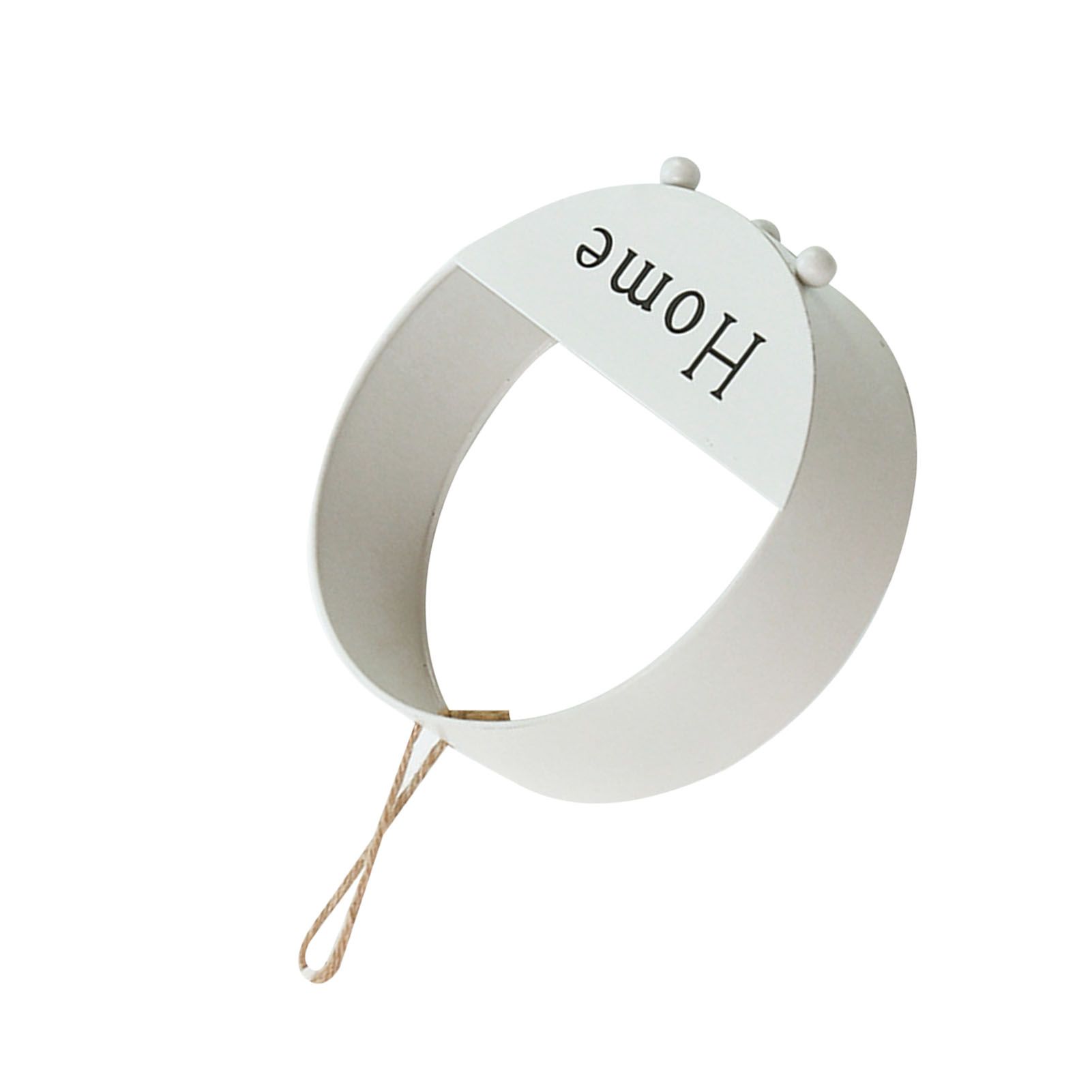Iron Basket White Round Wall Hanging Decoration Organizer Modern Style Wall view 2