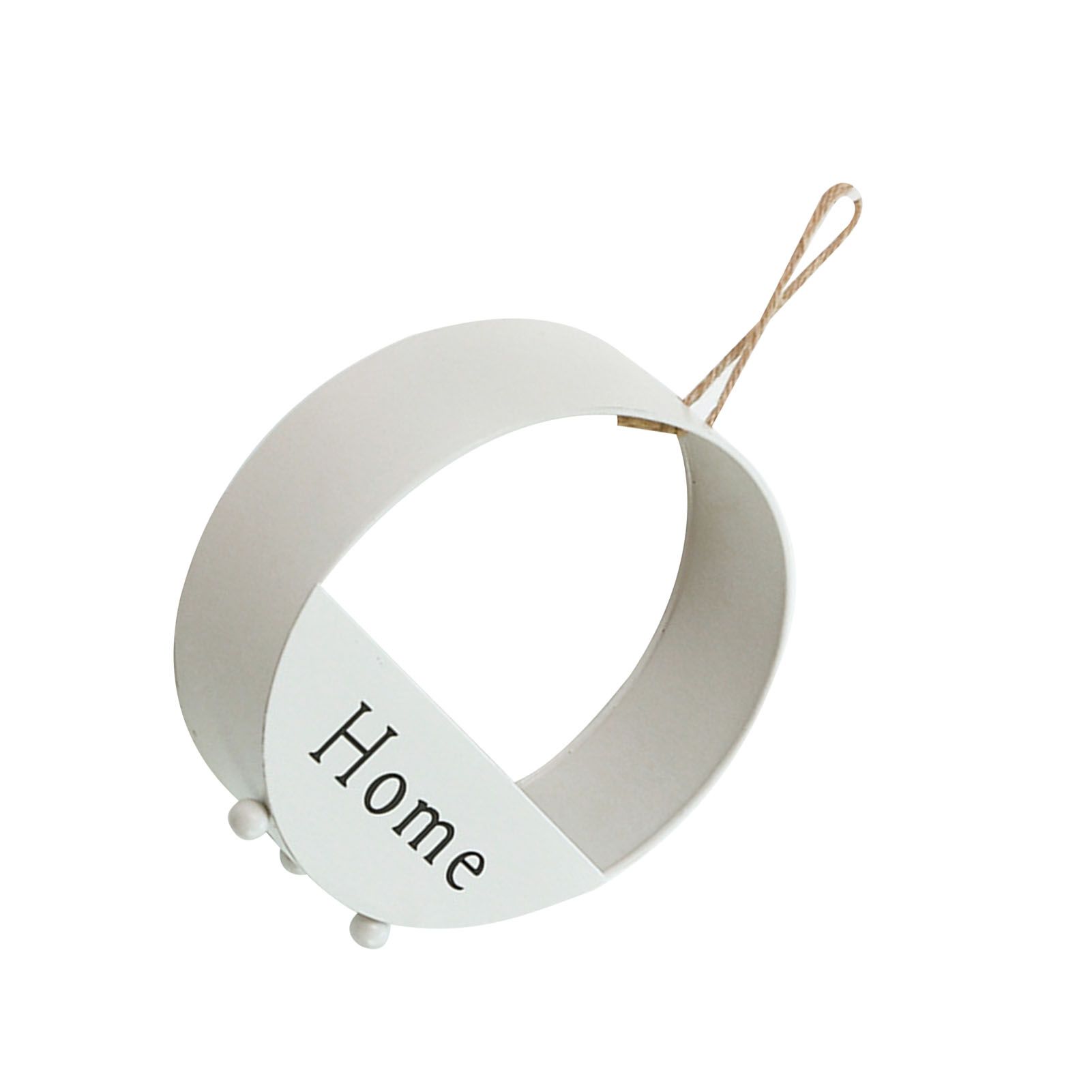 Iron Basket White Round Wall Hanging Decoration Organizer Modern Style Wall view 4