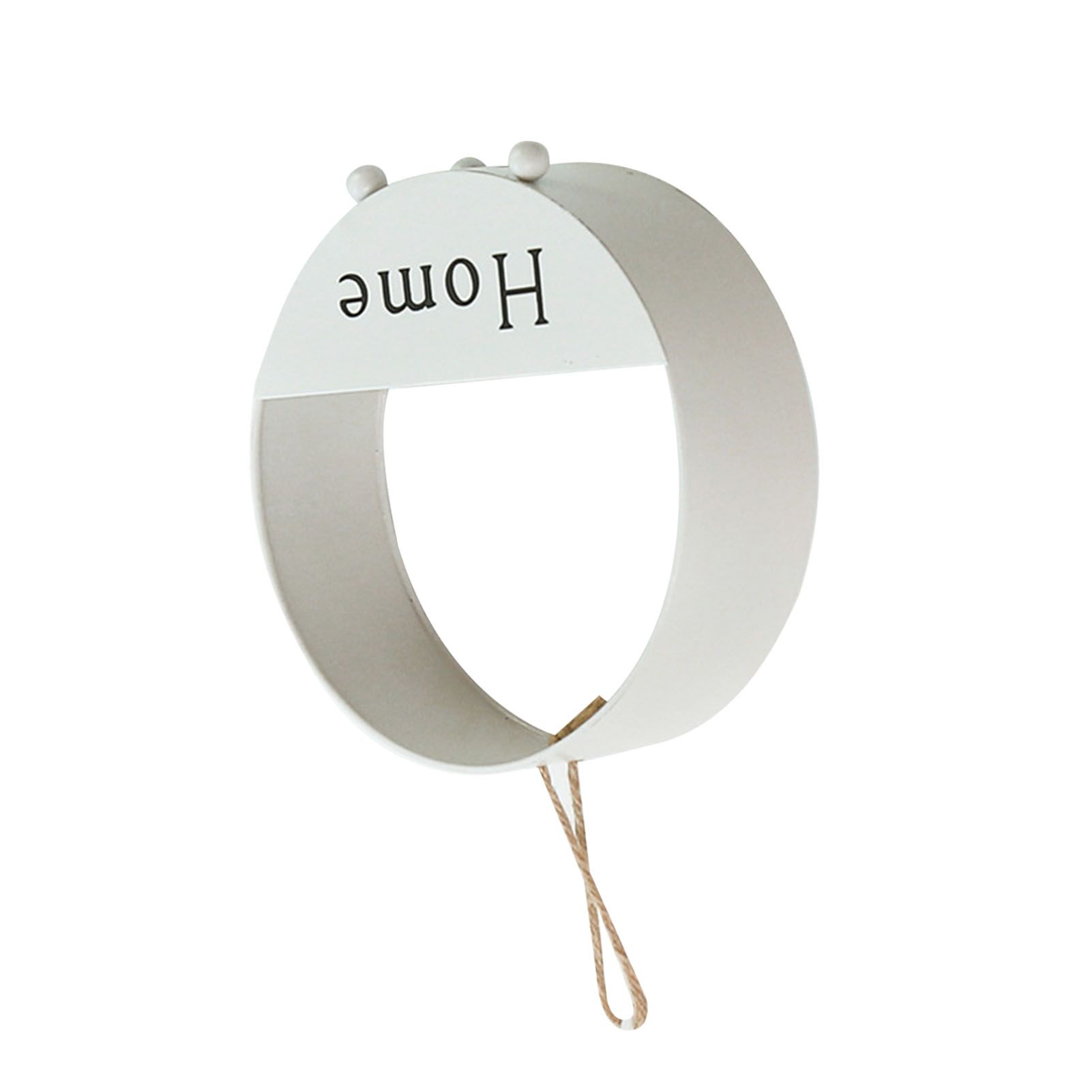 Iron Basket White Round Wall Hanging Decoration Organizer Modern Style Wall view 5