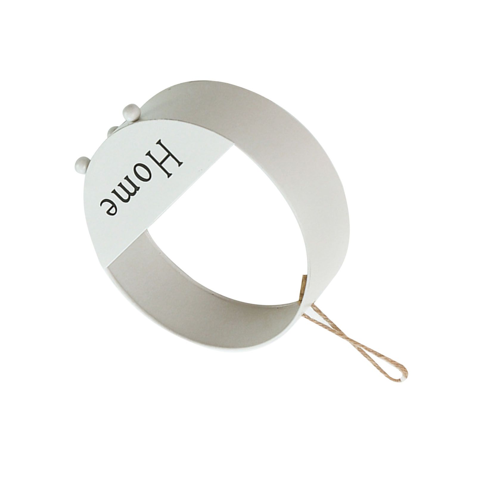 Iron Basket White Round Wall Hanging Decoration Organizer Modern Style Wall view 7