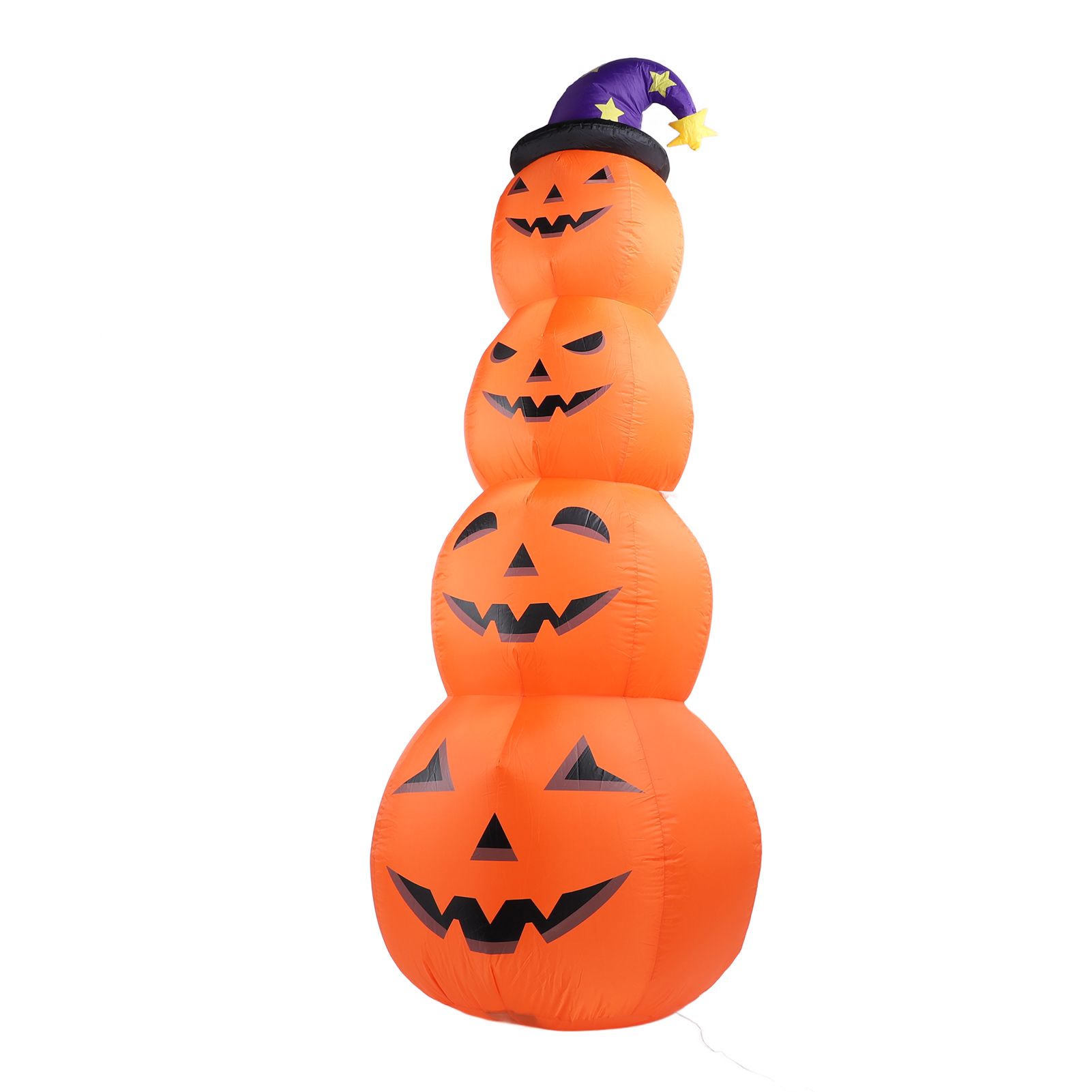 7.9ft Height Halloween Inflatable Pumpkin Build in LEDs Blow Up 4 Pumpkins view 6