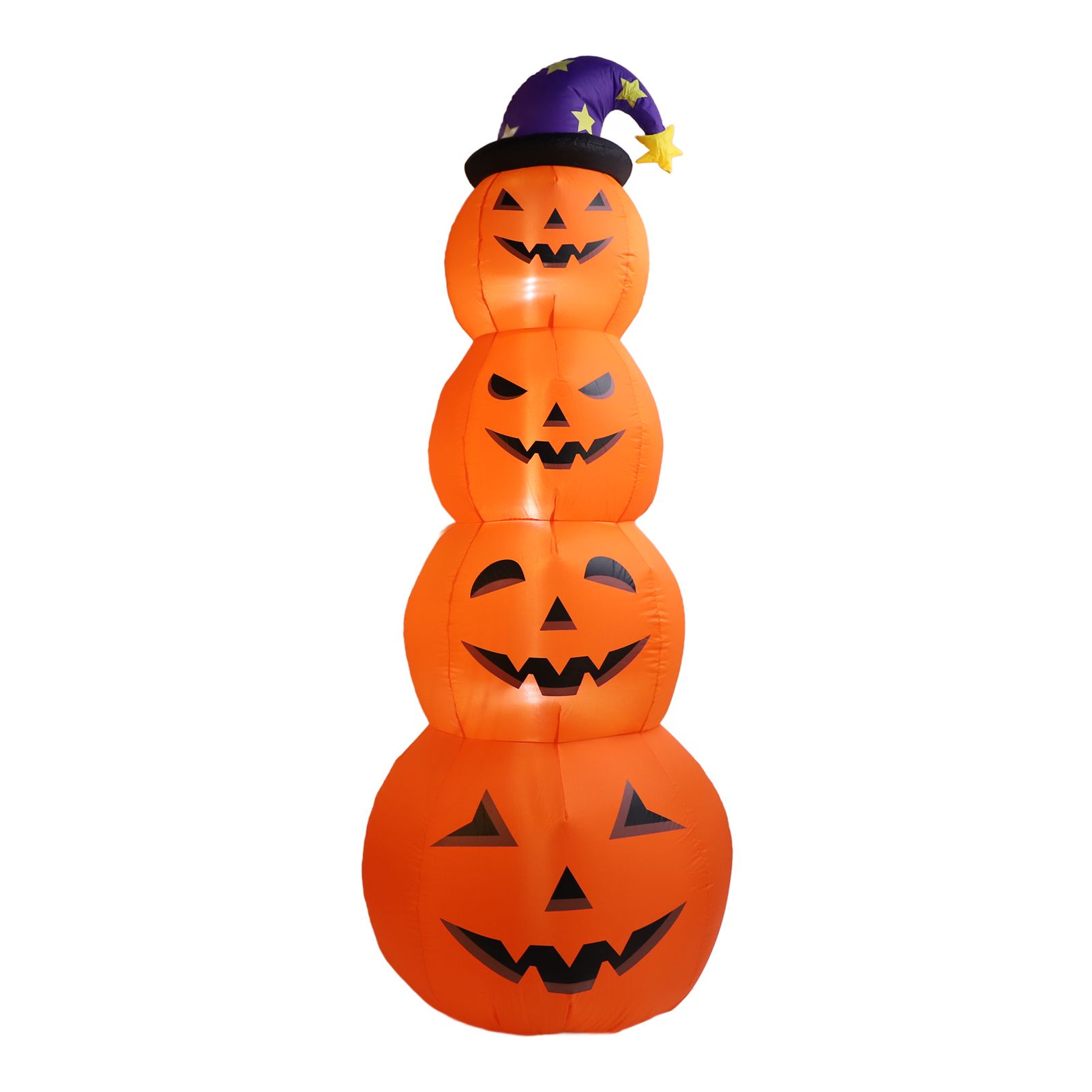7.9ft Height Halloween Inflatable Pumpkin Build in LEDs Blow Up 4 Pumpkins view 12