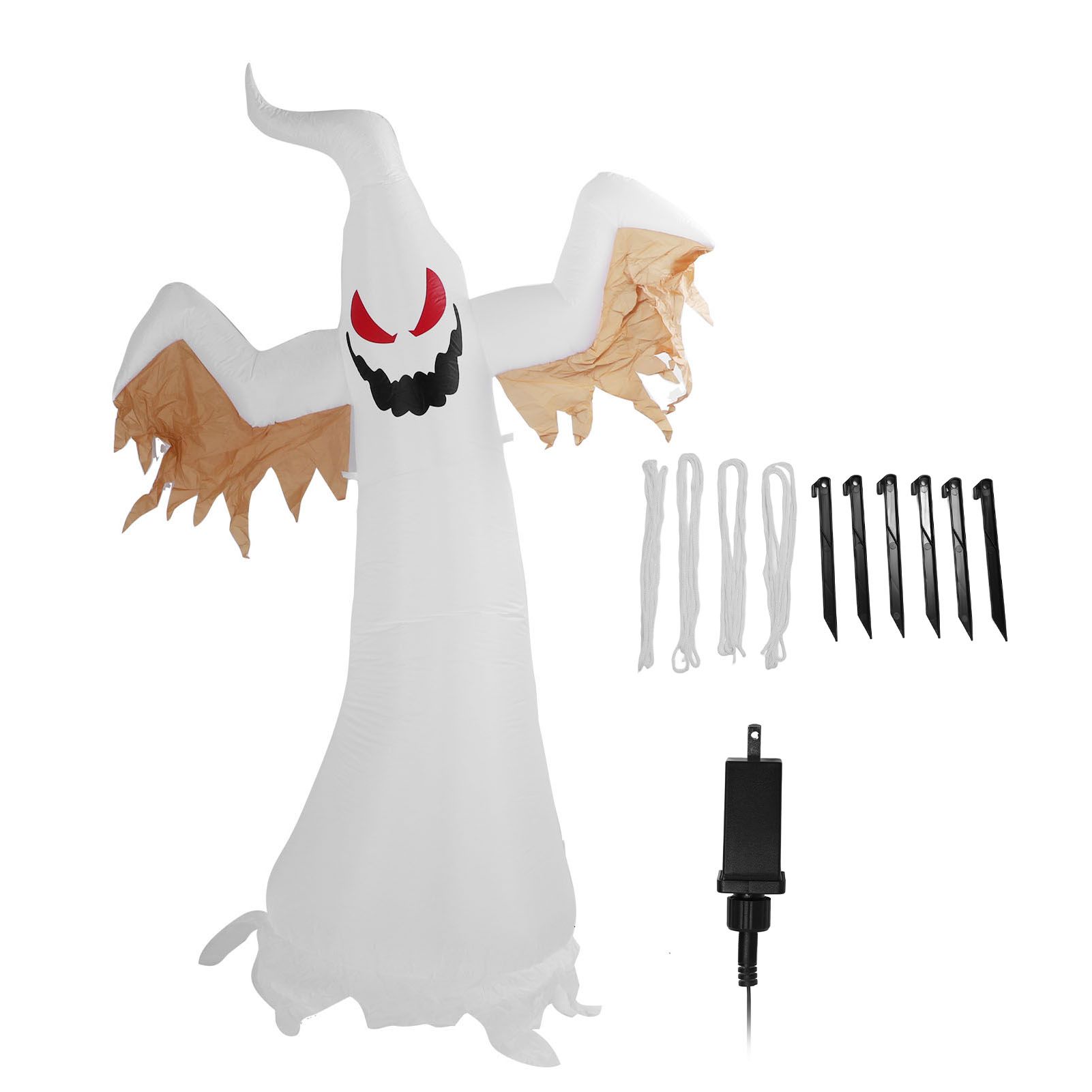 Halloween Decoration Inflatable Ghost 2.4m Height LED Light Bead Outdoor Scary view 3