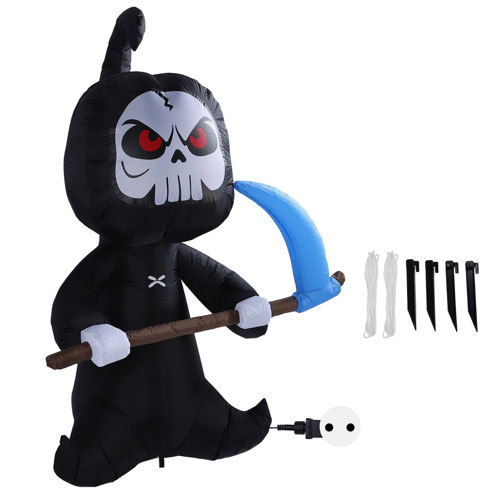 Inflatable Grim Reaper Ghost with Scythe 5.9FT Polyester Halloween Blow Up view 3