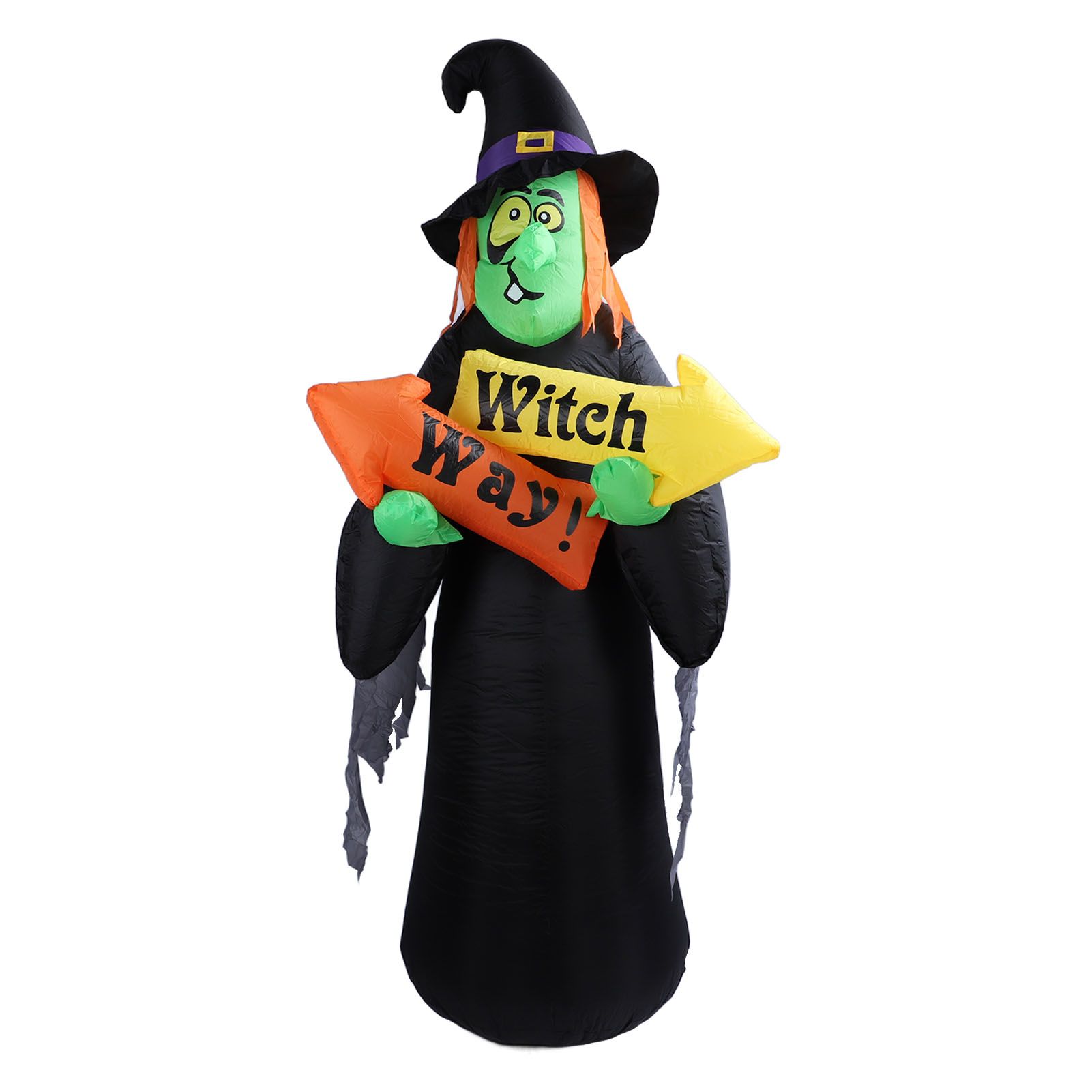 4.4ft Halloween Inflatable Witch Decoration Holiday Blow Up Lighted Witch Yard — image 1