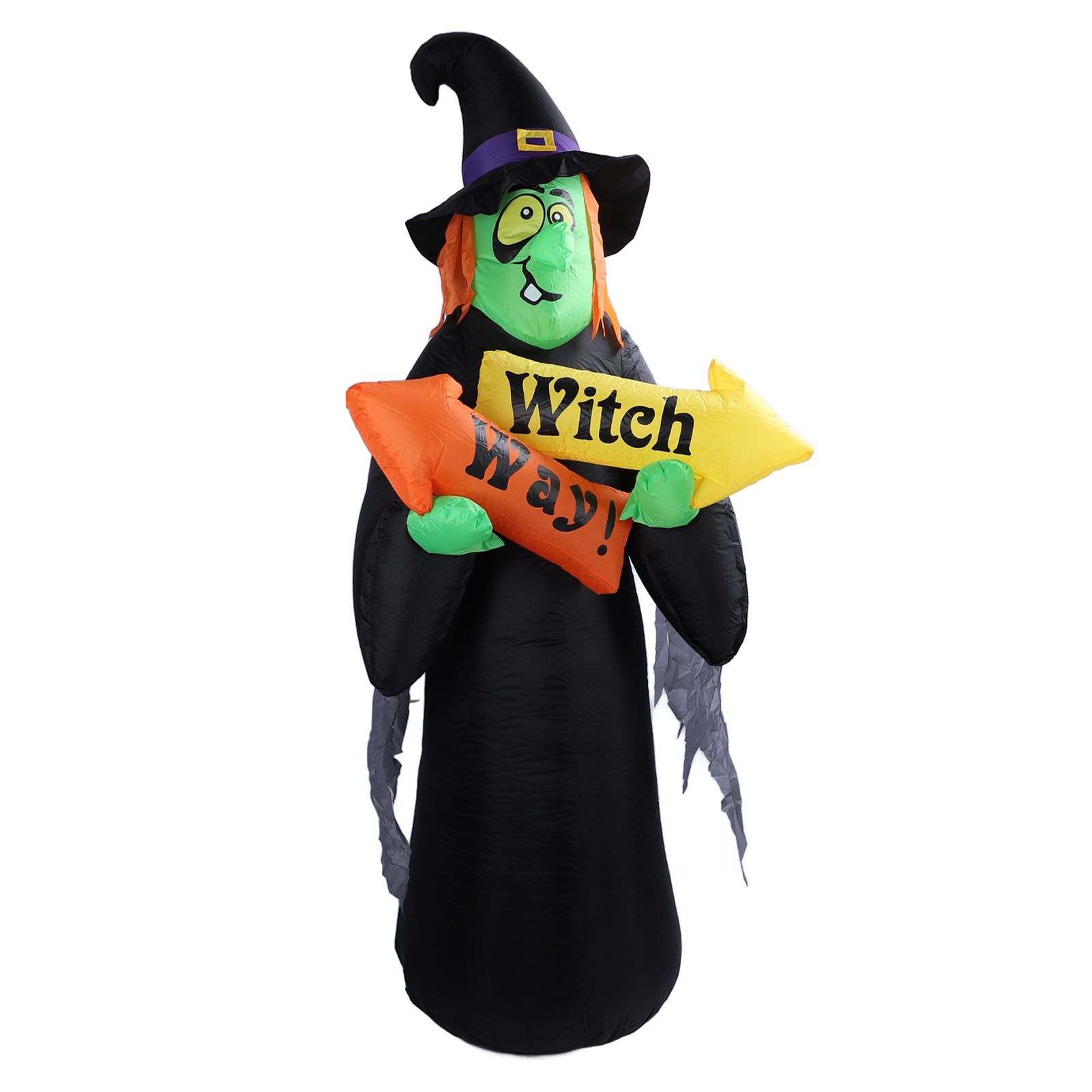 4.4ft Halloween Inflatable Witch Decoration Holiday Blow Up Lighted Witch Yard view 4