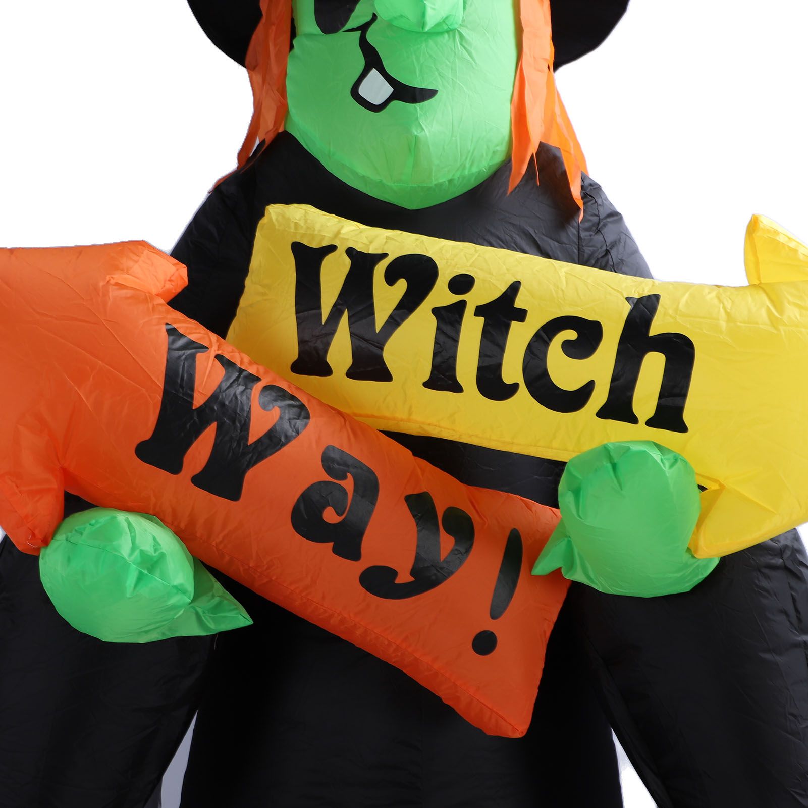 4.4ft Halloween Inflatable Witch Decoration Holiday Blow Up Lighted Witch Yard view 7