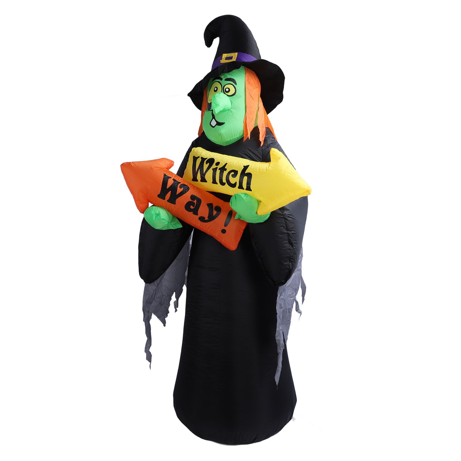 4.4ft Halloween Inflatable Witch Decoration Holiday Blow Up Lighted Witch Yard view 8