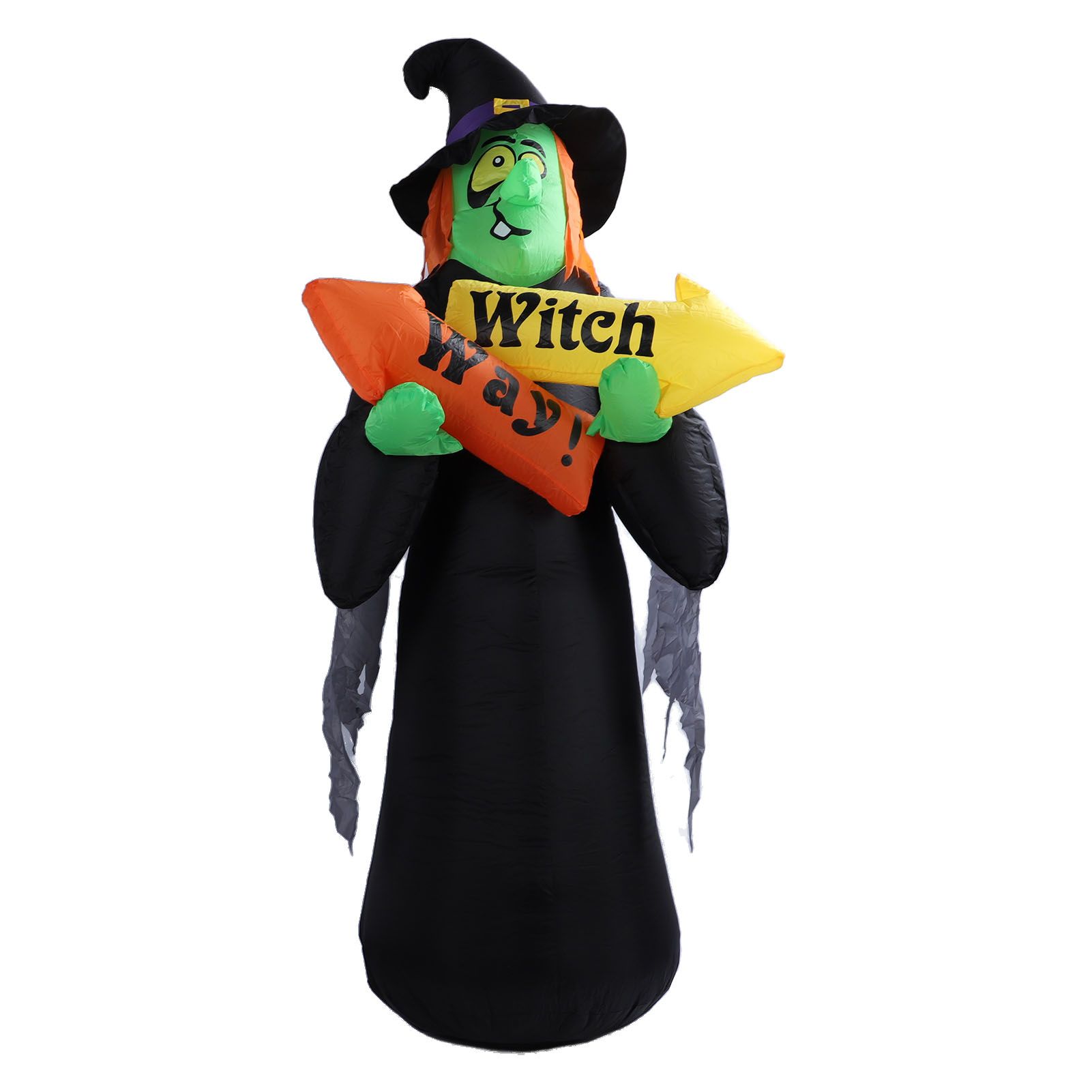 4.4ft Halloween Inflatable Witch Decoration Holiday Blow Up Lighted Witch Yard view 9