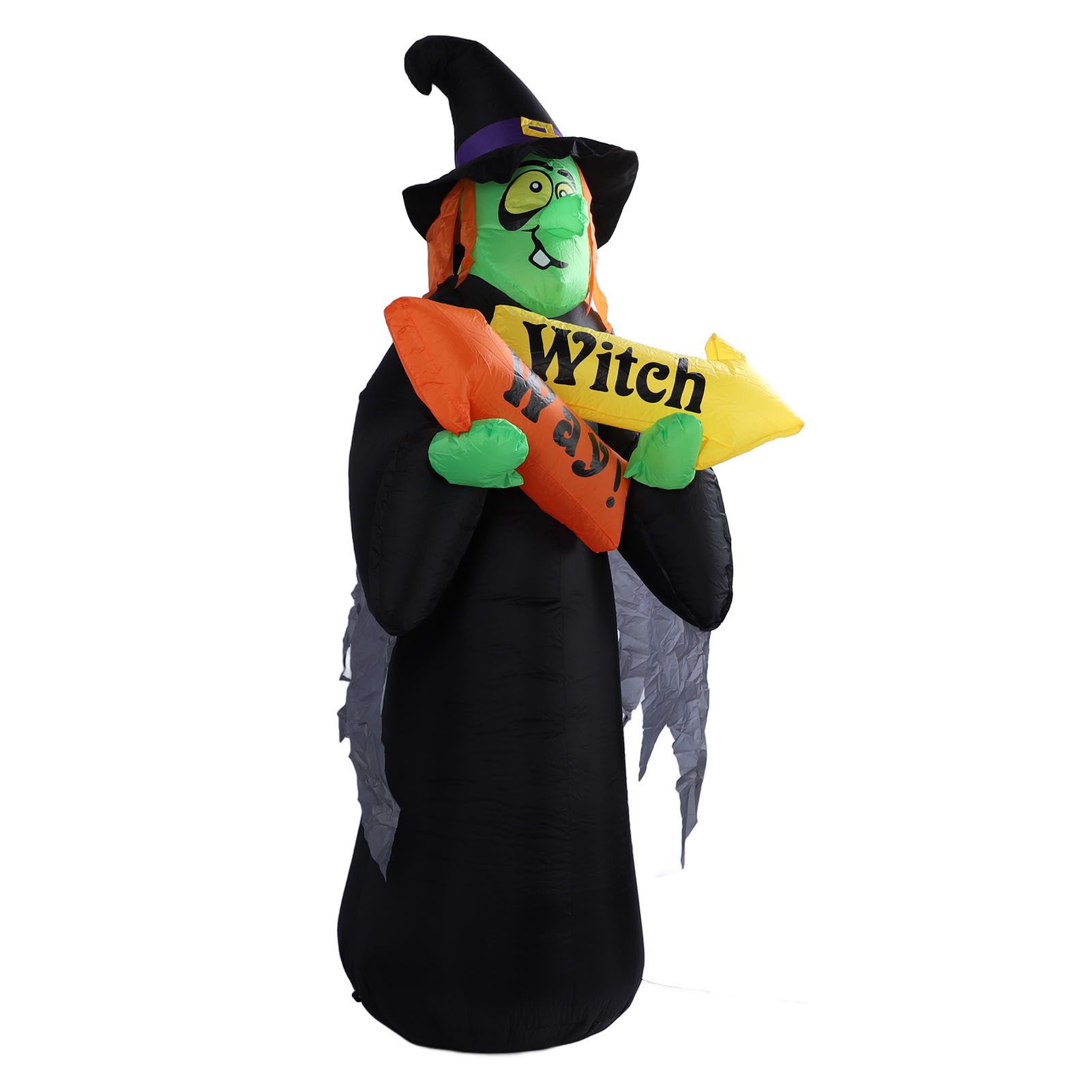 4.4ft Halloween Inflatable Witch Decoration Holiday Blow Up Lighted Witch Yard view 10
