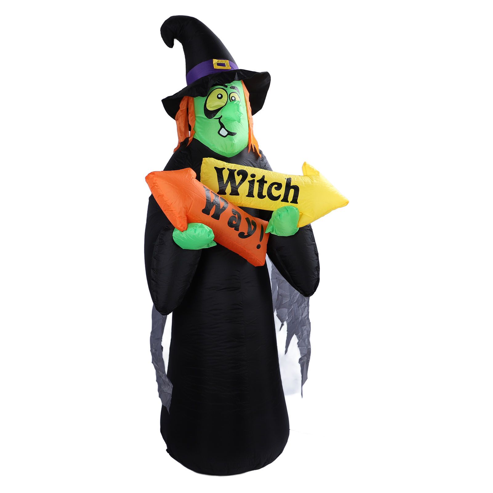 4.4ft Halloween Inflatable Witch Decoration Holiday Blow Up Lighted Witch Yard view 12