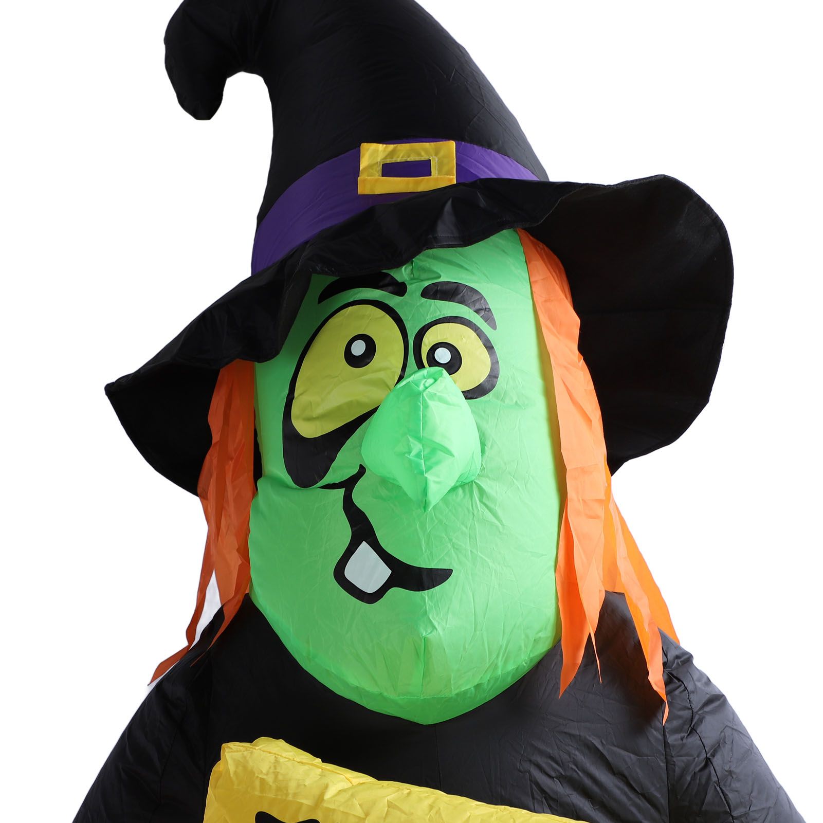 4.4ft Halloween Inflatable Witch Decoration Holiday Blow Up Lighted Witch Yard view 5