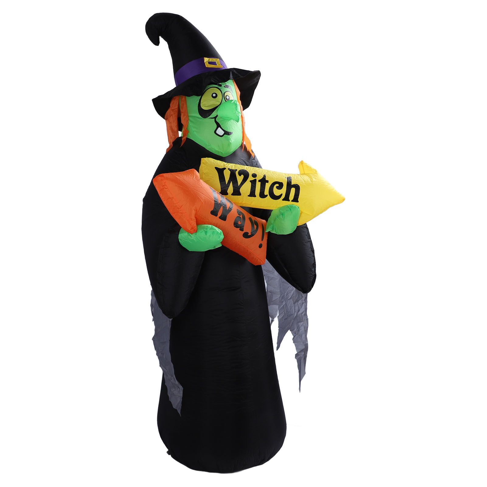 4.4ft Halloween Inflatable Witch Decoration Holiday Blow Up Lighted Witch Yard view 11