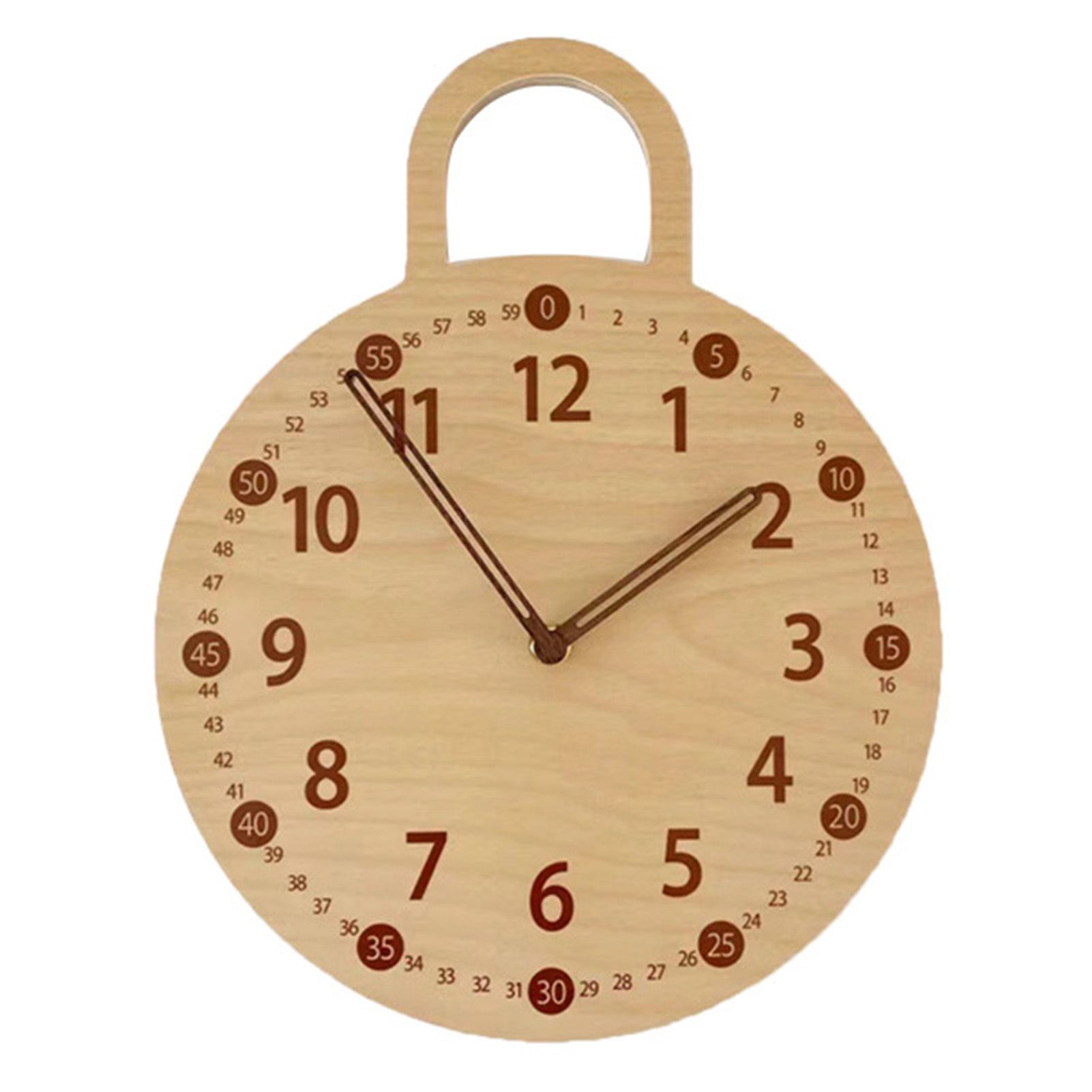 Wall Clock 10 Inch Round Silent Decorative Battery Operated Wooden Wall Clock view 3