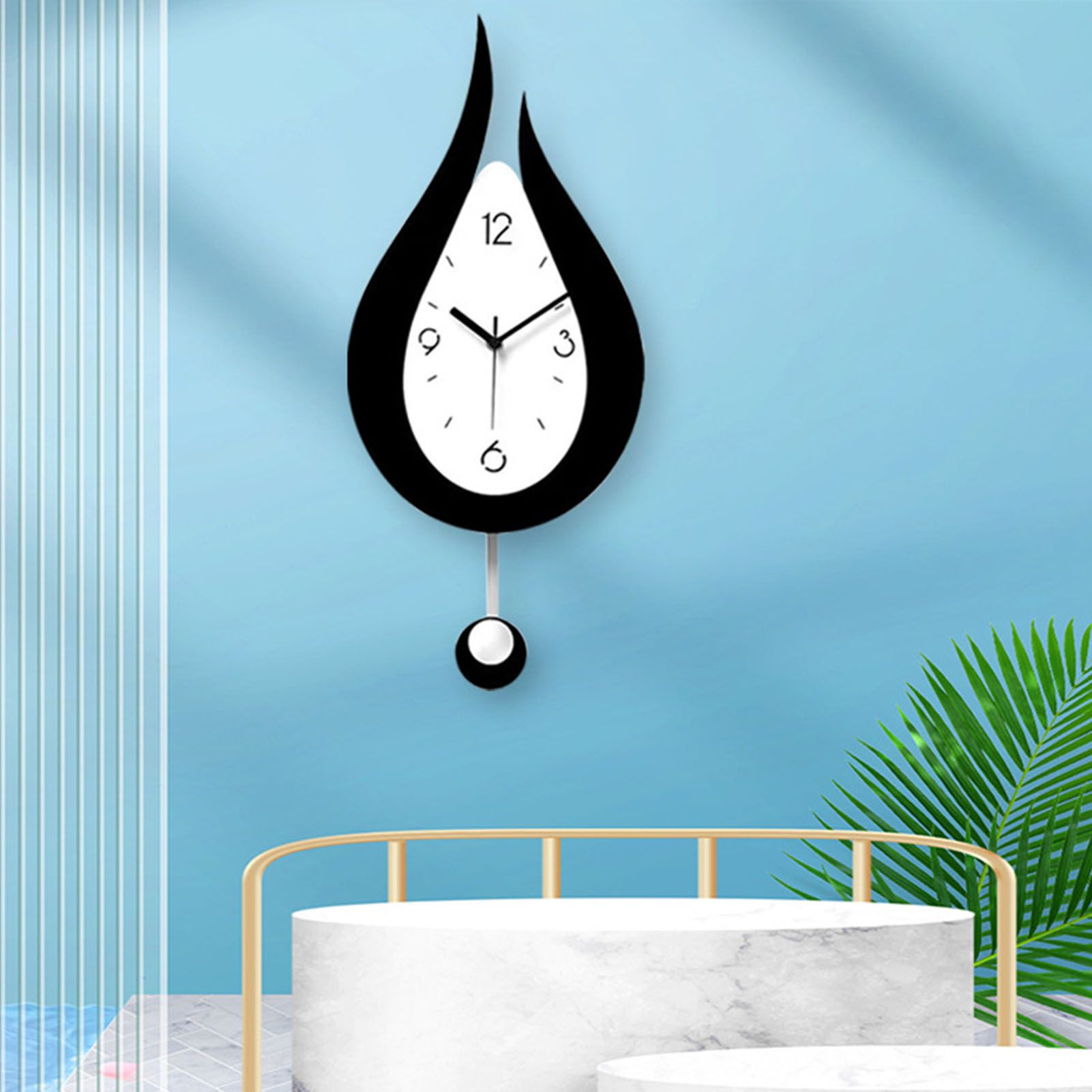 Decorative Wall Clock Water Drop Shaped Acrylic Modern Numerals Wall Clock view 8