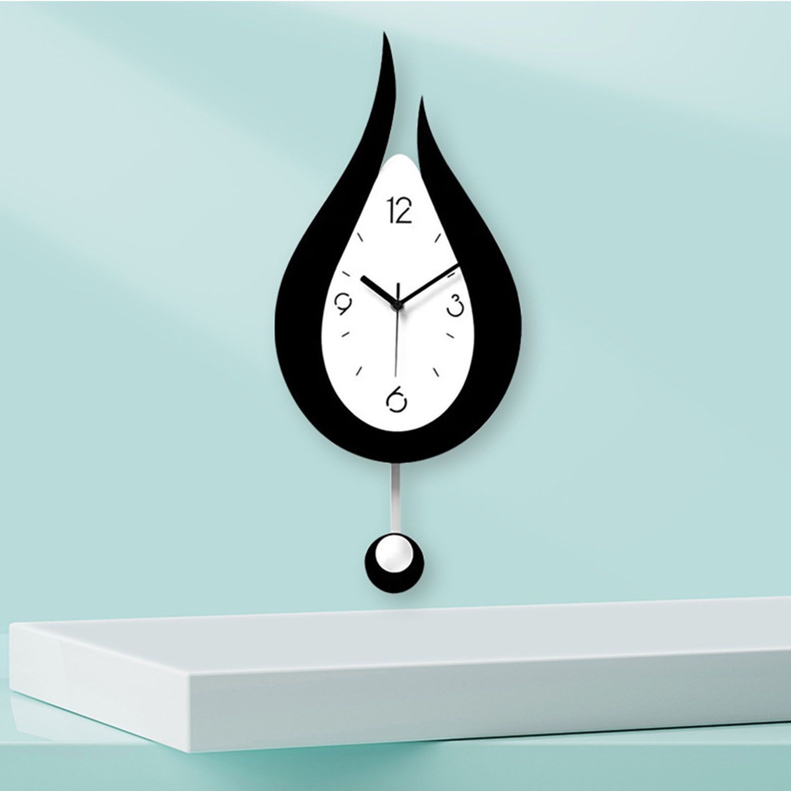 Decorative Wall Clock Water Drop Shaped Acrylic Modern Numerals Wall Clock view 9