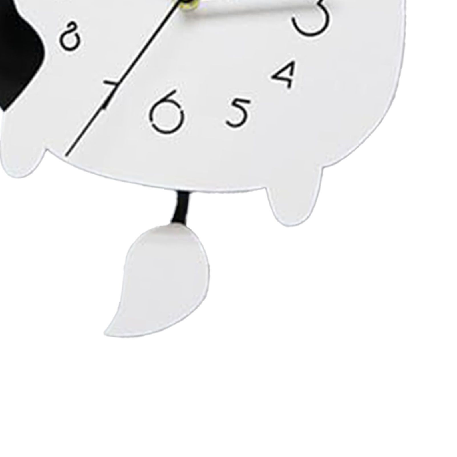 Acrylic Wall Clock Cartoon Cow Shape Silent Movement Decorative Swinging Clock view 2