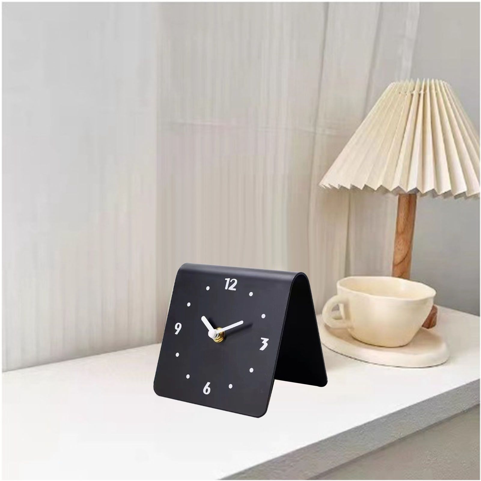 Desktop Clock Simple Modern Quiet Movement Metal Desk Clock Ornament for view 9